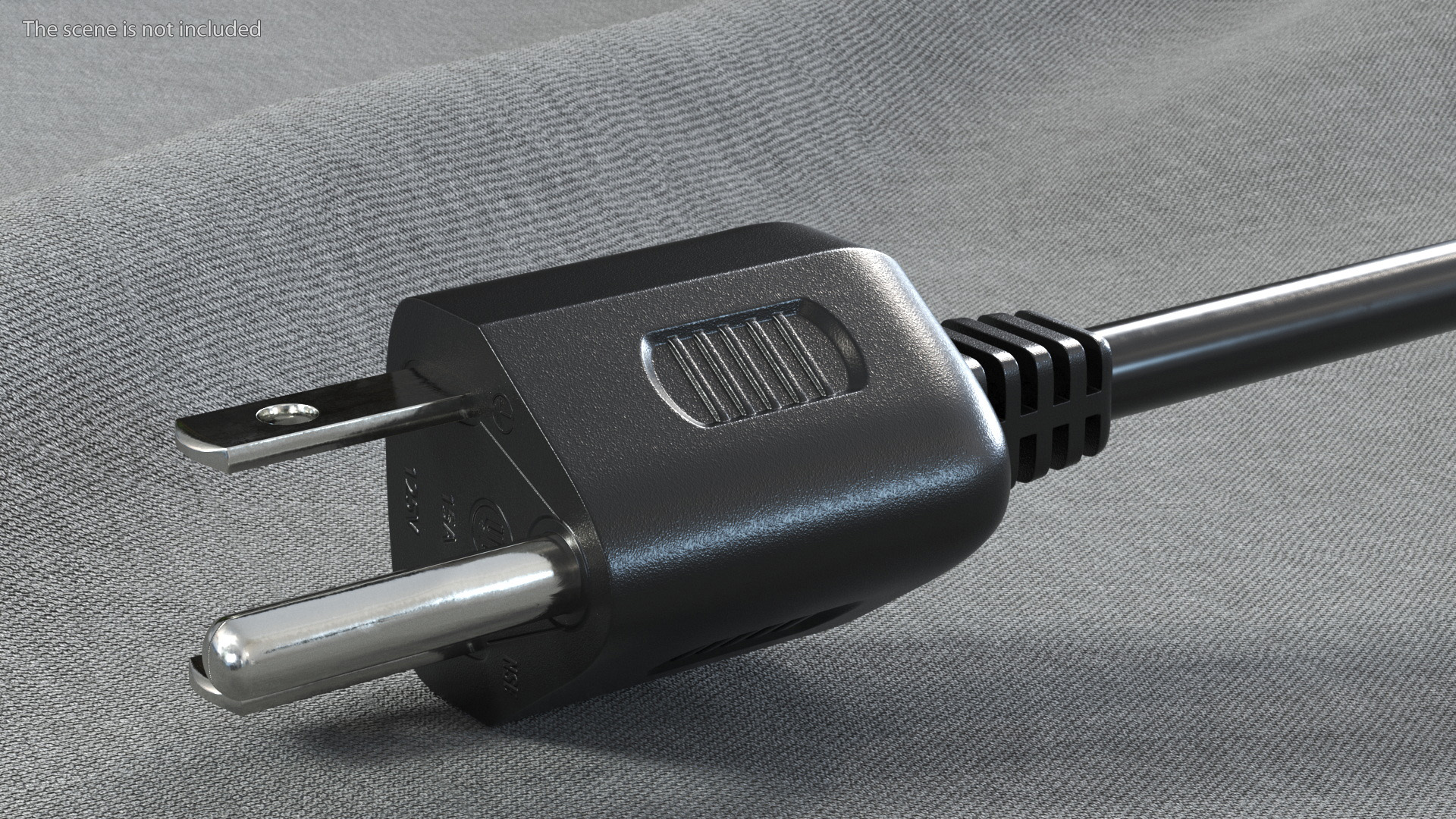 3D Type B Electric Plug Grounded Rigged