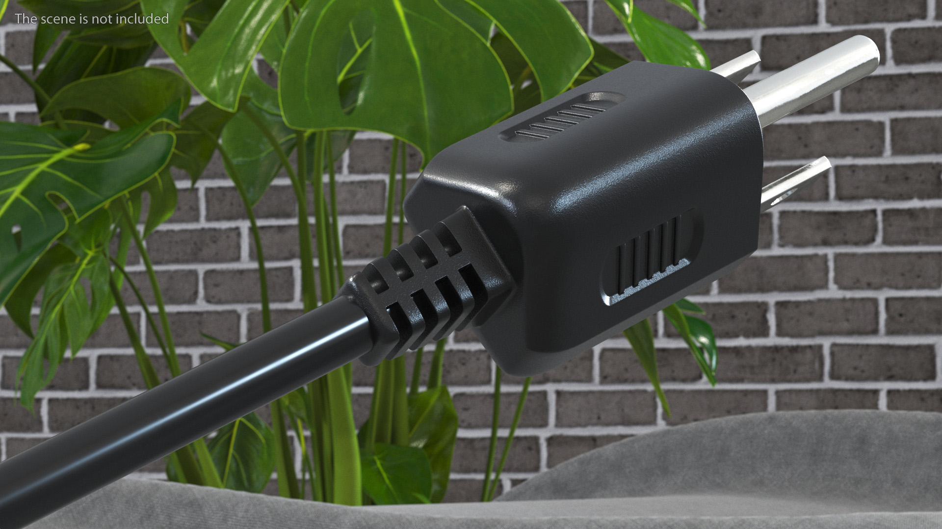 3D Type B Electric Plug Grounded Rigged