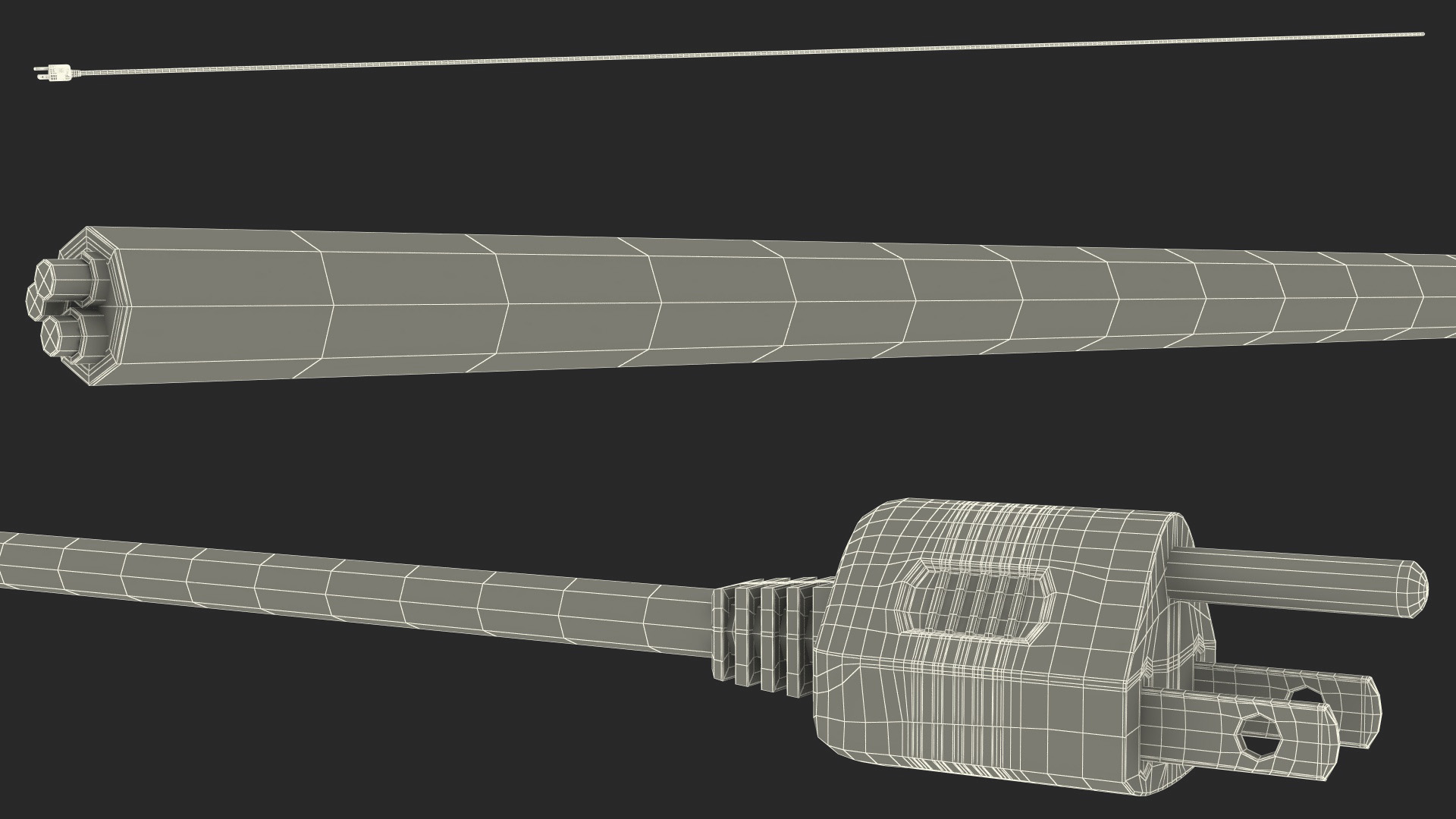 3D Type B Electric Plug Grounded Rigged
