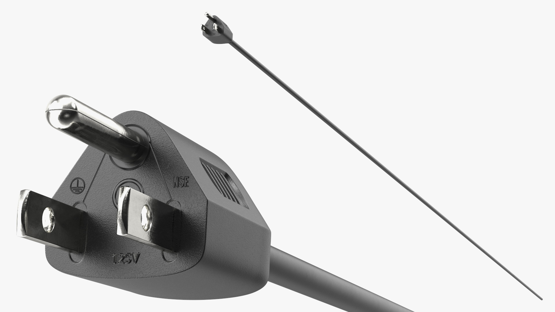3D Type B Electric Plug Grounded Rigged