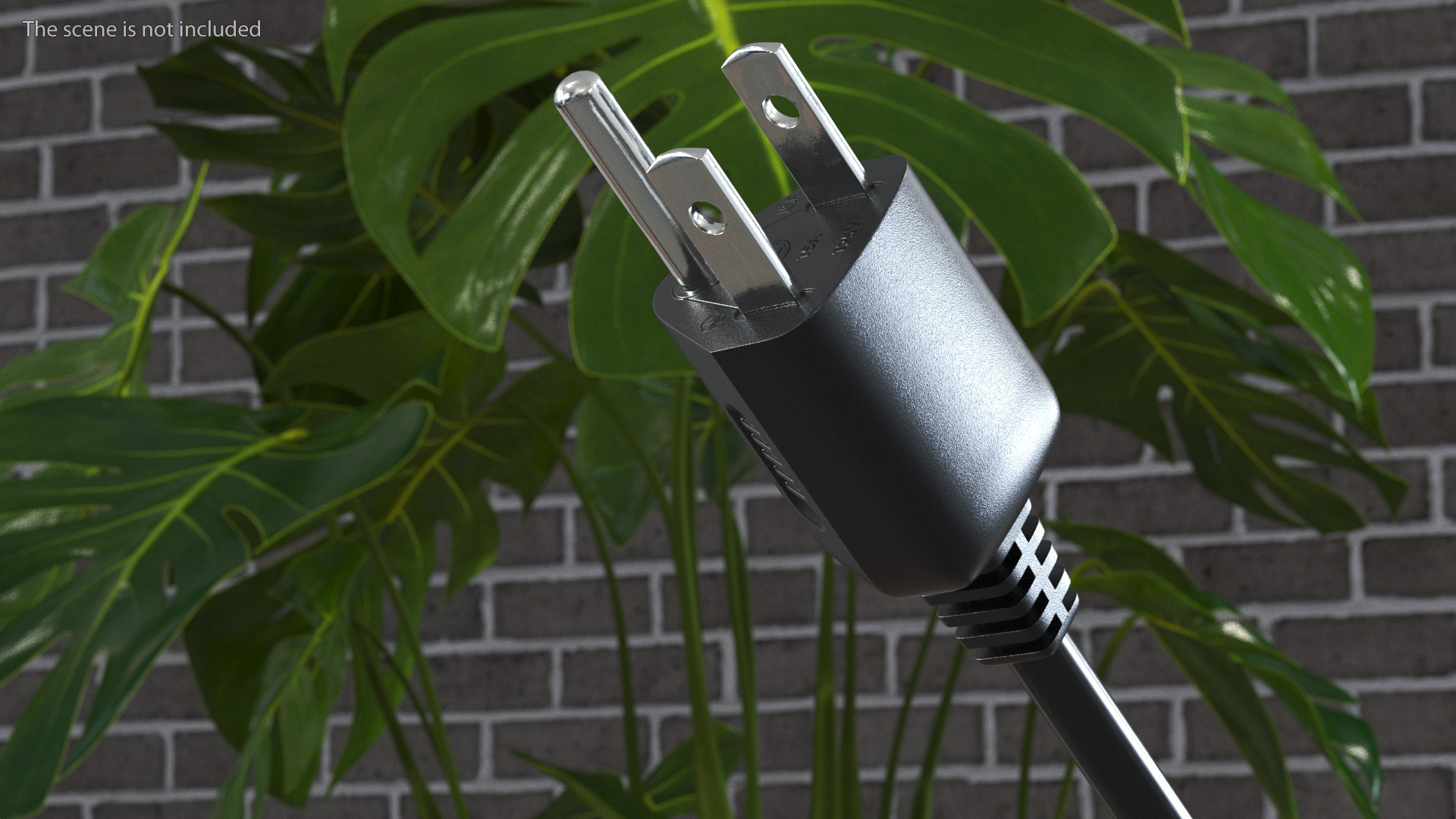 3D Type B Electric Plug Grounded Rigged