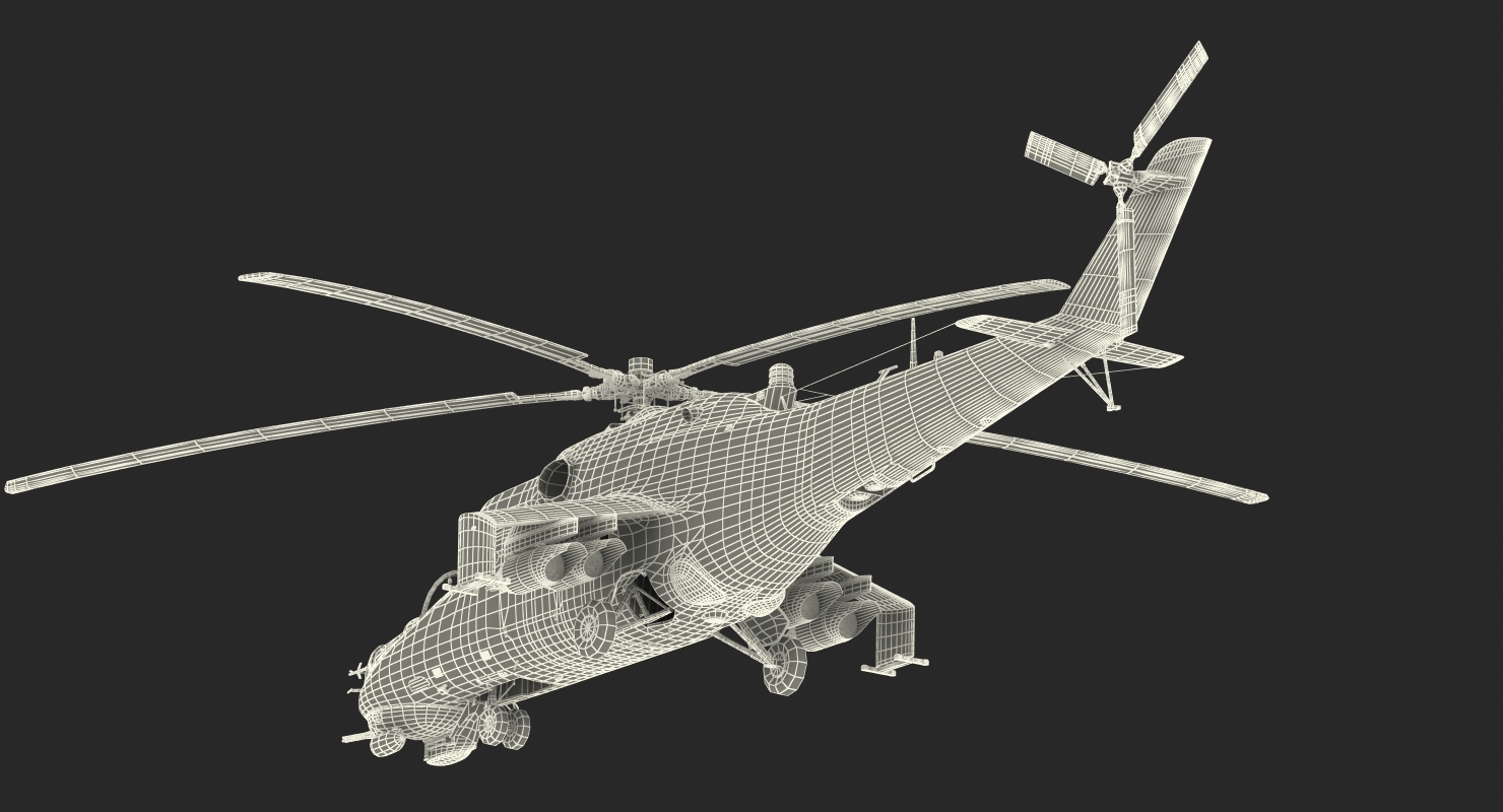 3D Russian Attack Helicopter Mil Mi 24B 2 model