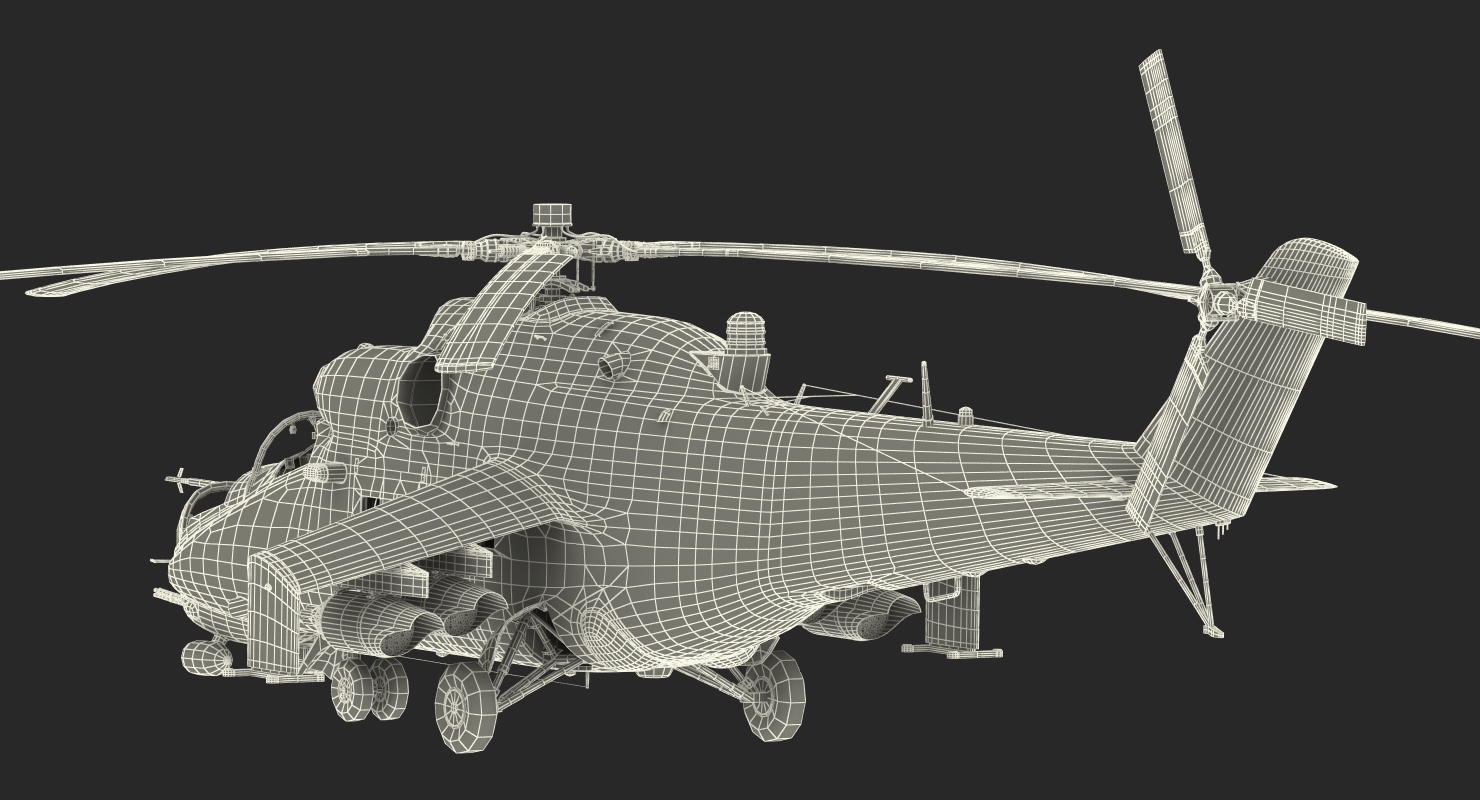 3D Russian Attack Helicopter Mil Mi 24B 2 model