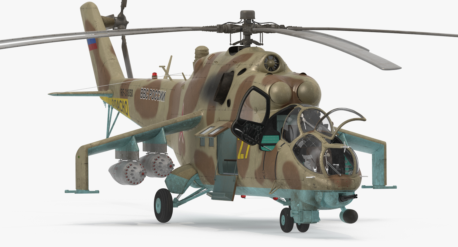 3D Russian Attack Helicopter Mil Mi 24B 2 model