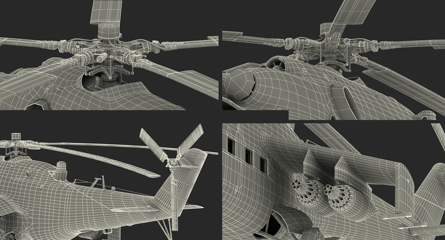 3D Russian Attack Helicopter Mil Mi 24B 2 model