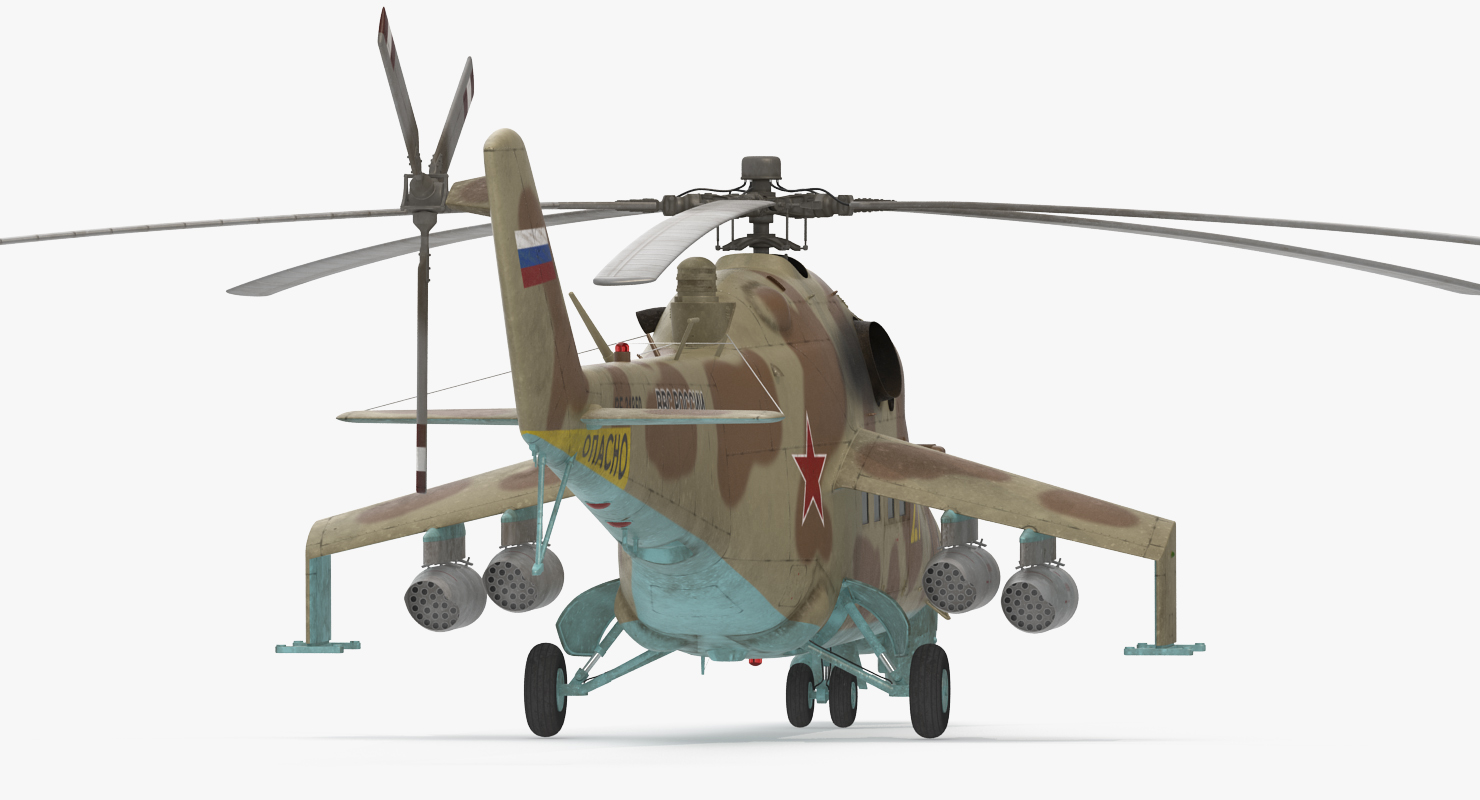 3D Russian Attack Helicopter Mil Mi 24B 2 model