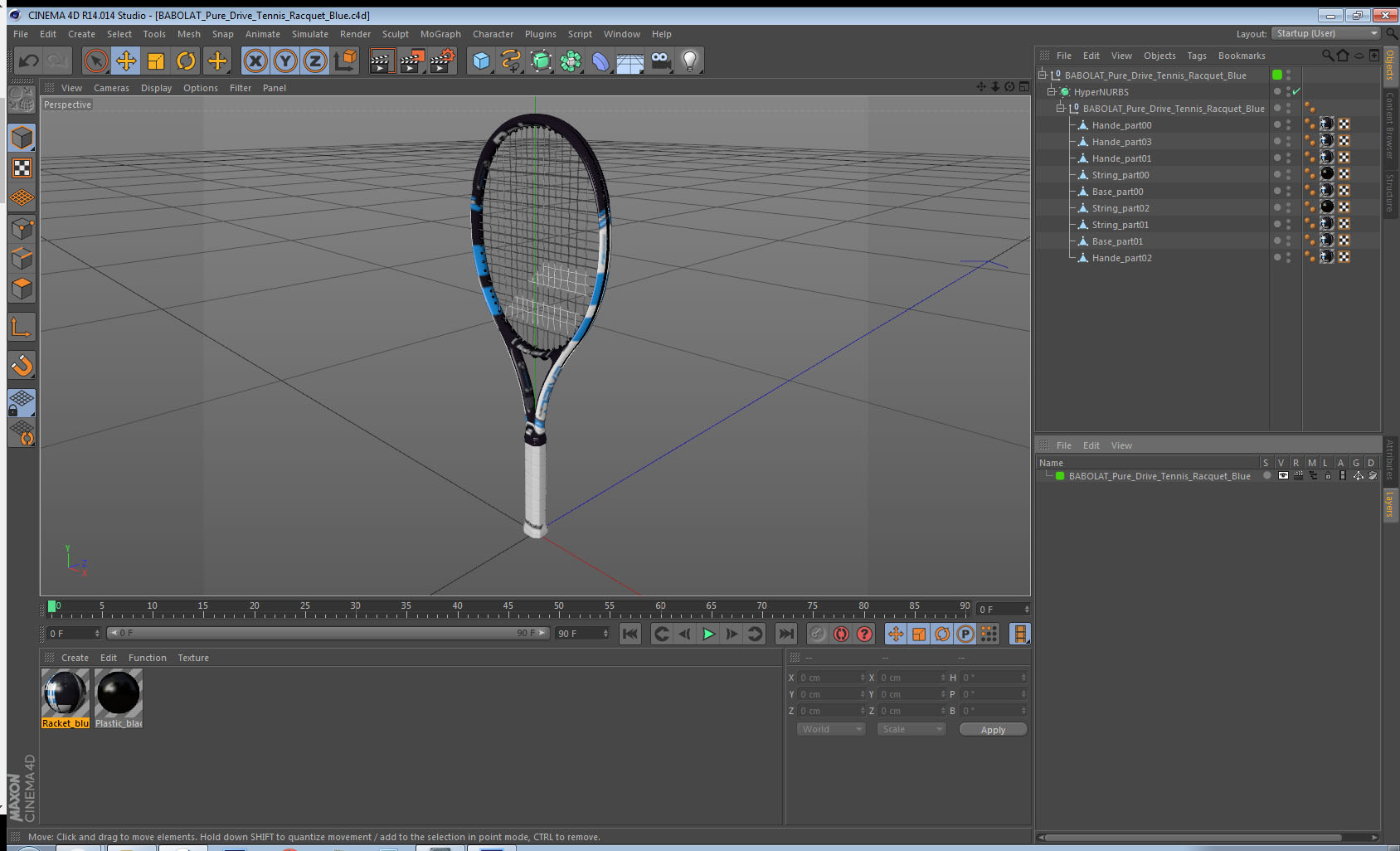 3D BABOLAT Pure Drive Tennis Racquet Blue model