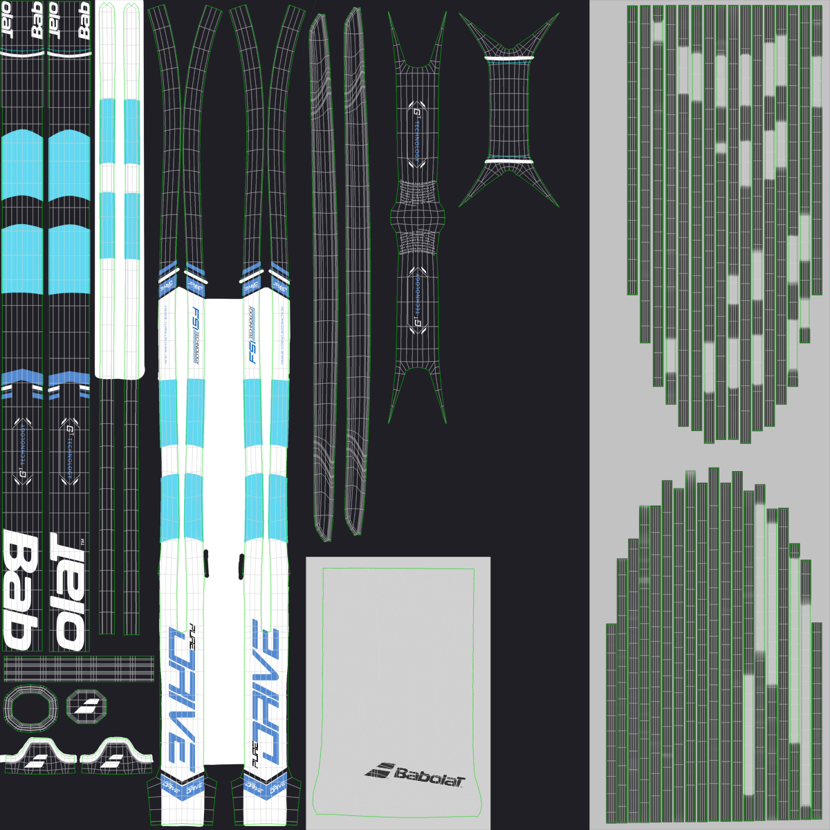 3D BABOLAT Pure Drive Tennis Racquet Blue model