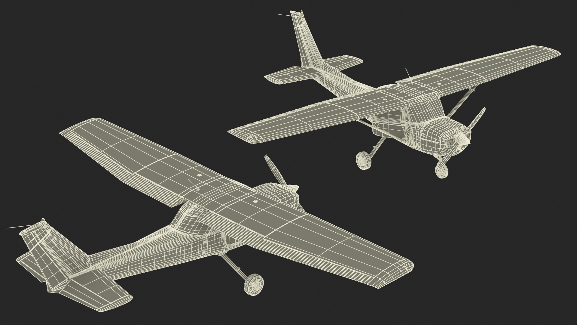 3D model Light Propeller Aircraft Cessna 150