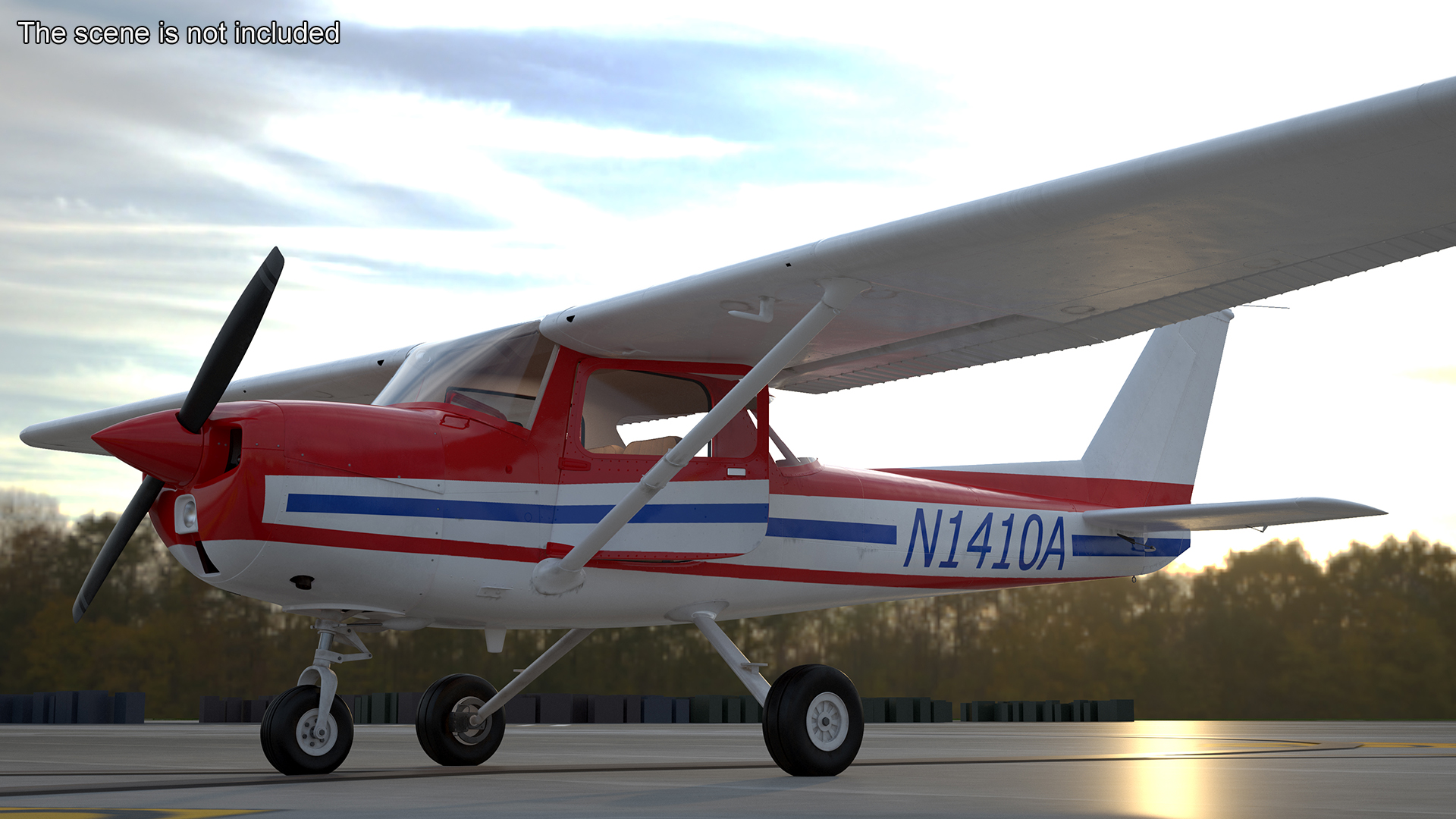 3D model Light Propeller Aircraft Cessna 150