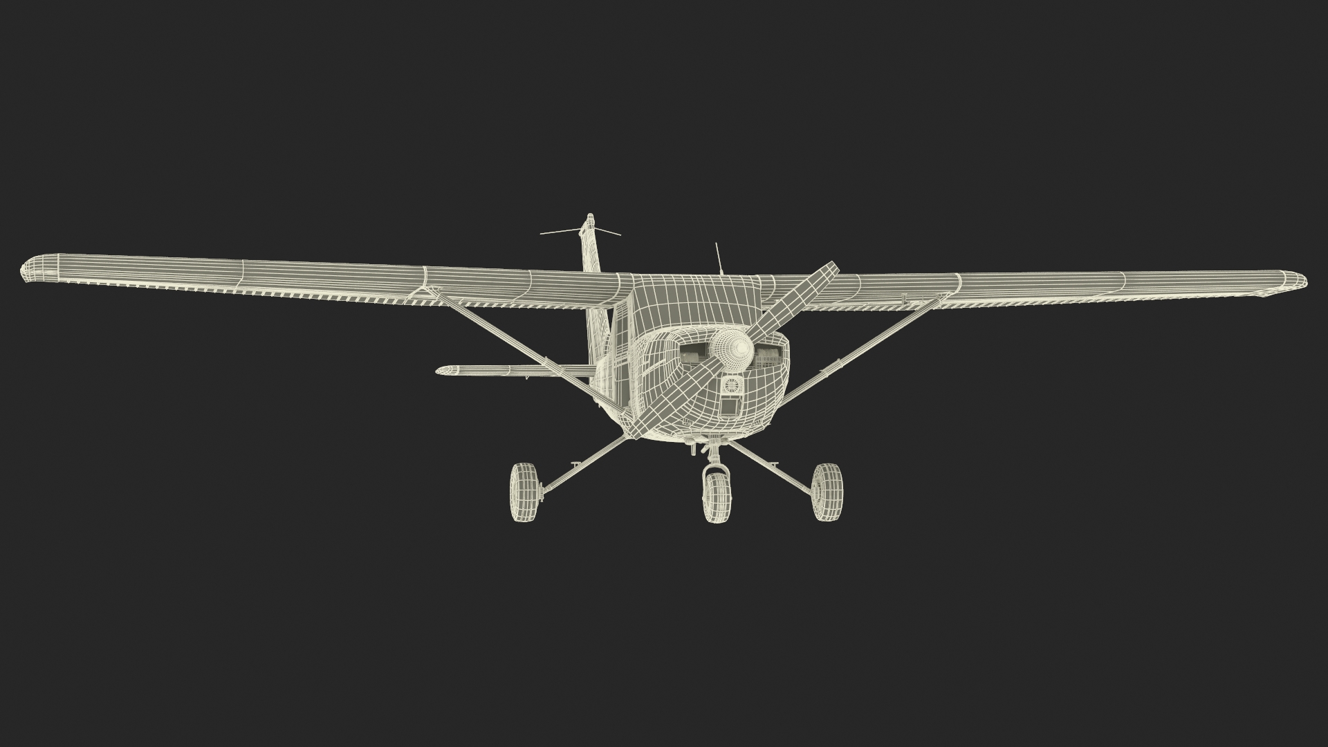 3D model Light Propeller Aircraft Cessna 150