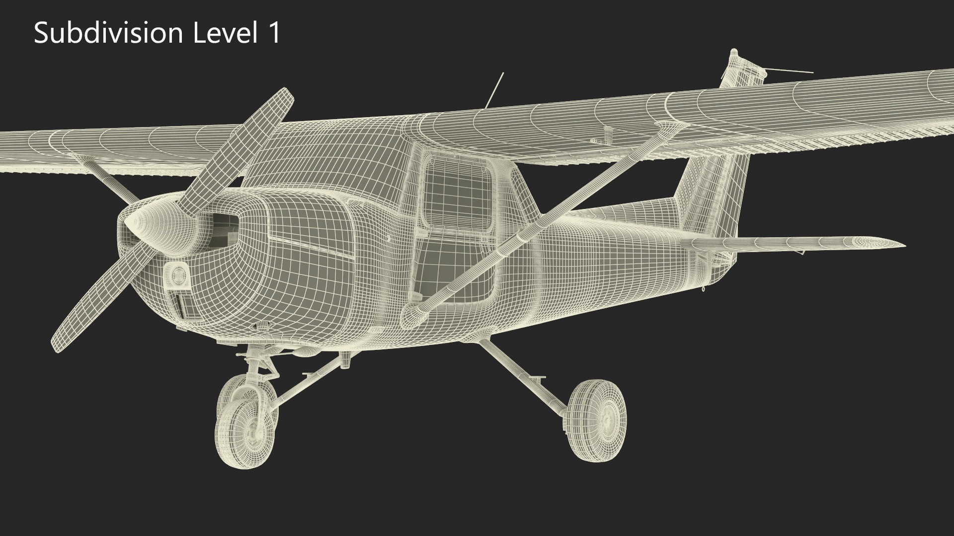 3D model Light Propeller Aircraft Cessna 150