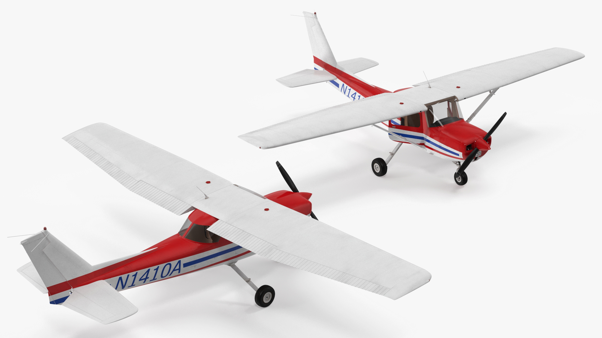 3D model Light Propeller Aircraft Cessna 150