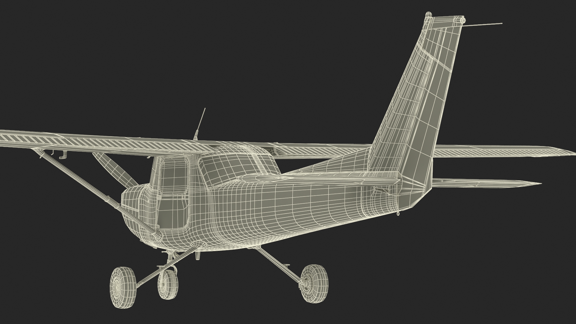 3D model Light Propeller Aircraft Cessna 150