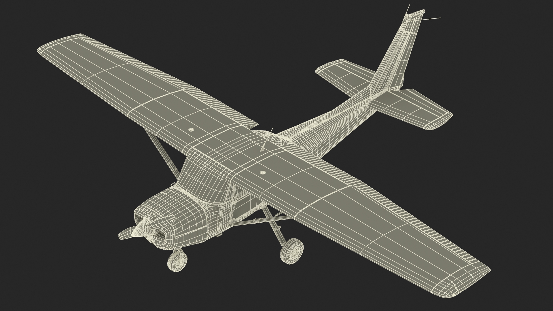 3D model Light Propeller Aircraft Cessna 150