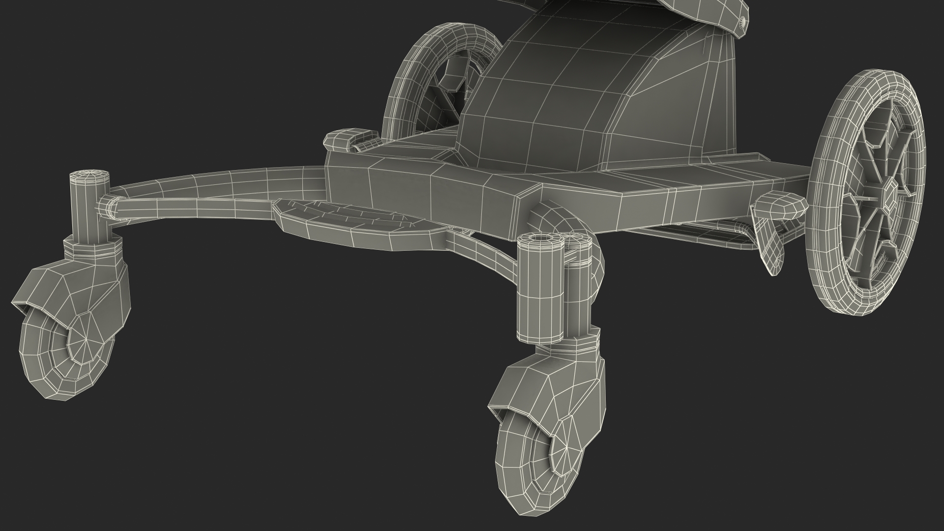 3D model SELLA Transport Chair Unfolded
