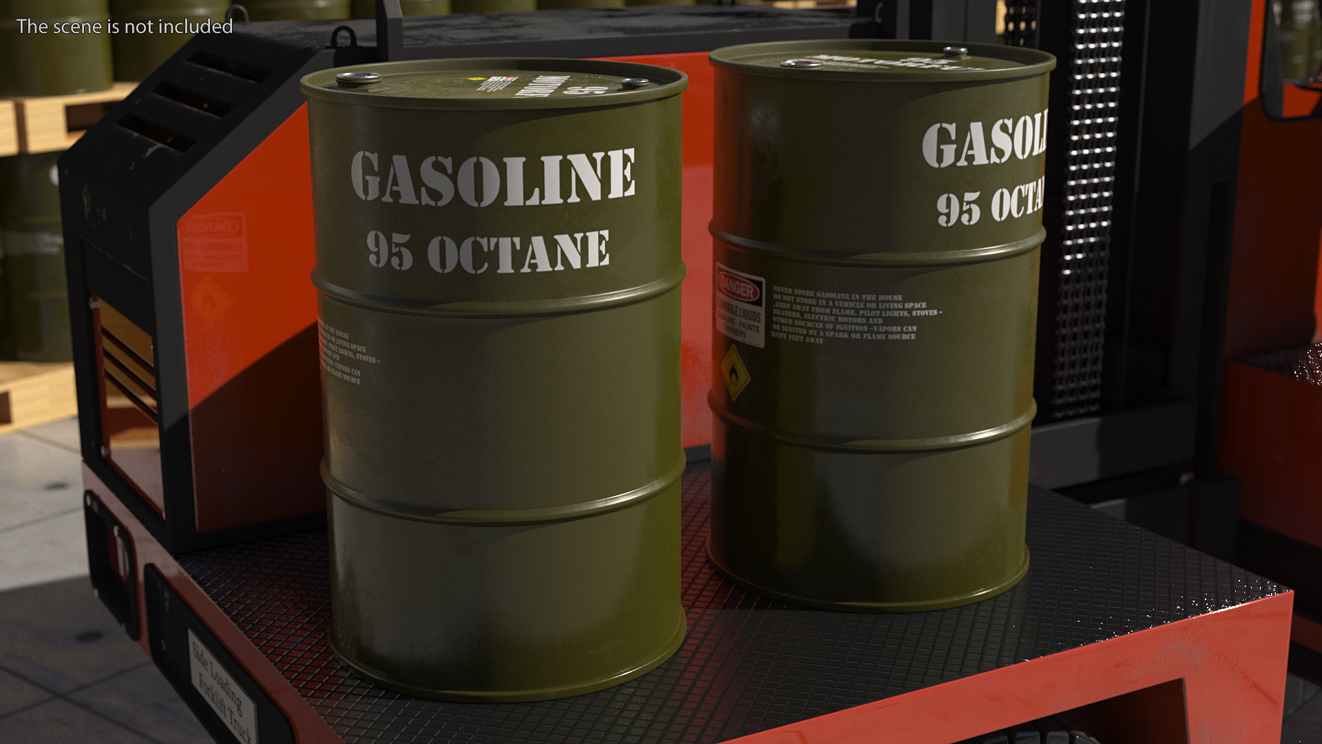 3D Gasoline 95 Octane Metal Barrel
