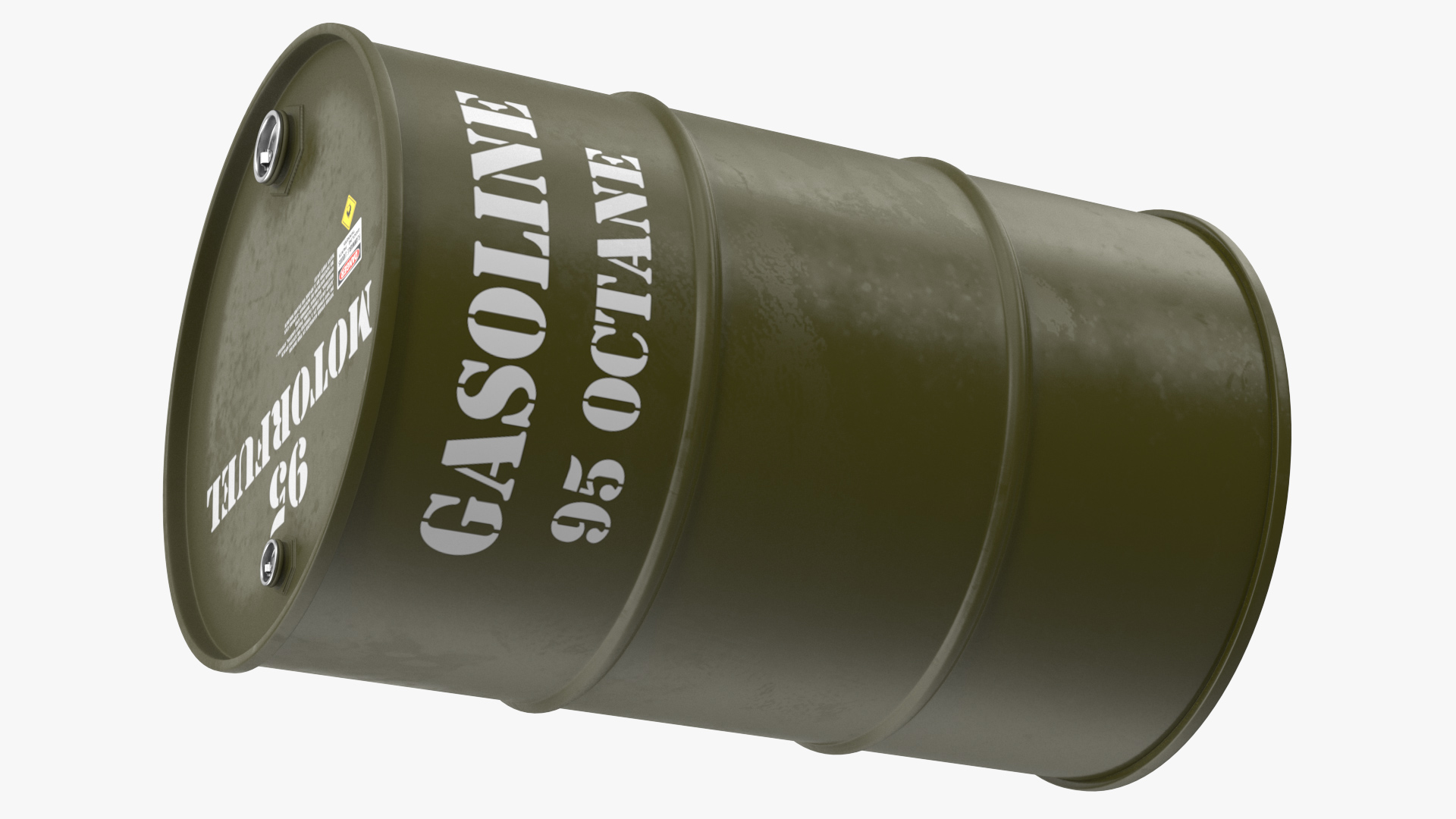 3D Gasoline 95 Octane Metal Barrel