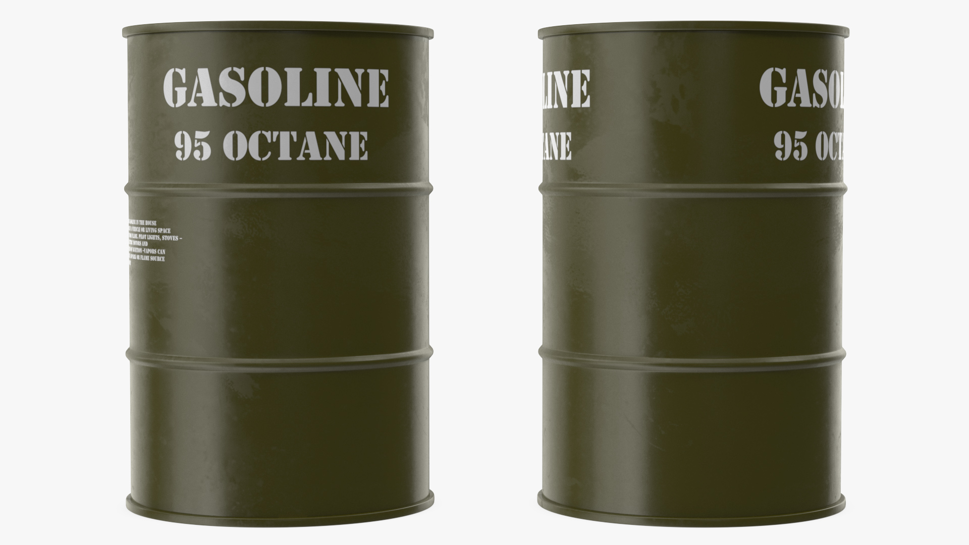 3D Gasoline 95 Octane Metal Barrel