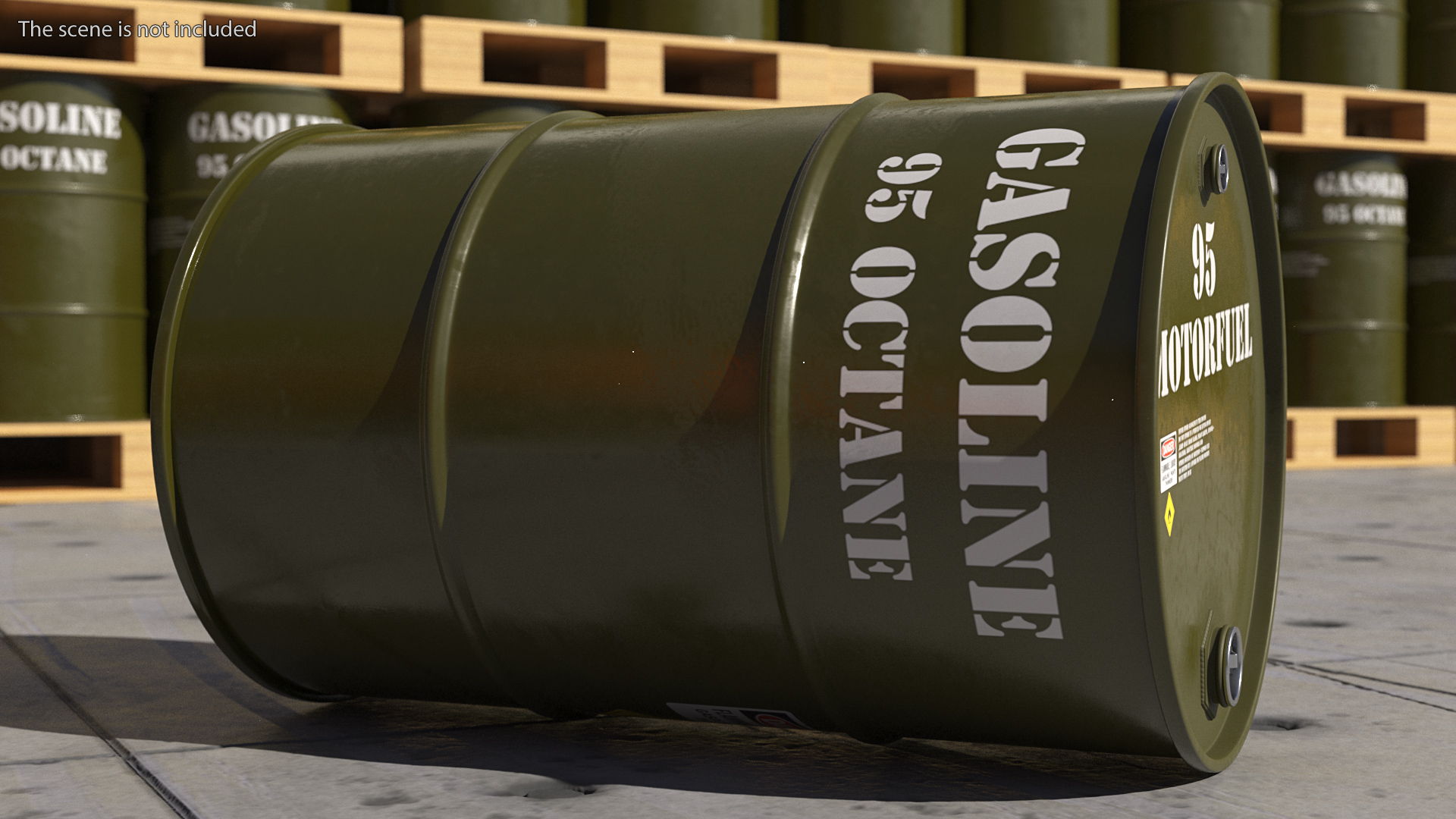 3D Gasoline 95 Octane Metal Barrel