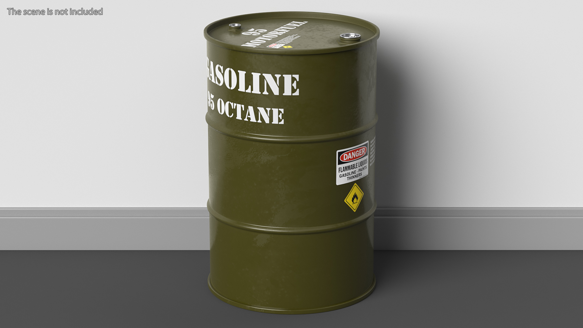 3D Gasoline 95 Octane Metal Barrel