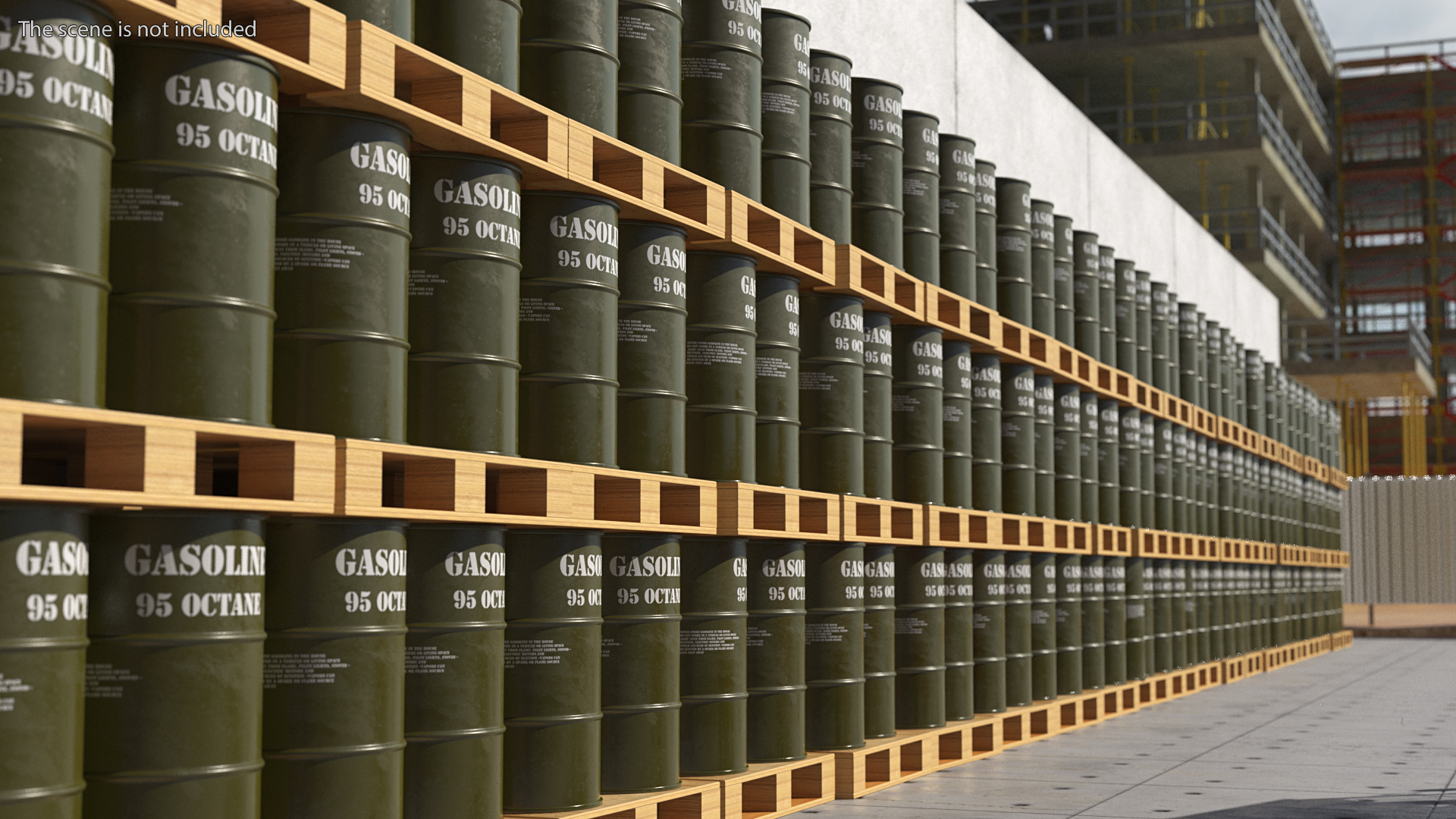 3D Gasoline 95 Octane Metal Barrel
