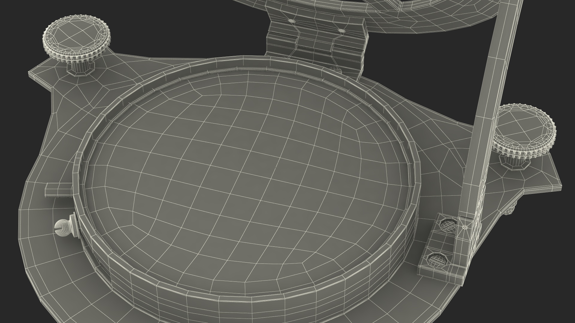 3D model Opened Aged Vintage Compass with Sundial