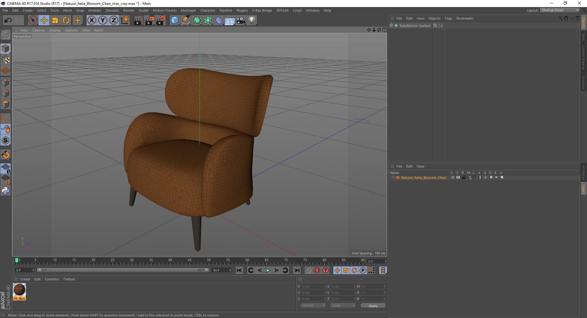 3D Natuzzi Italia Blossom Chair model