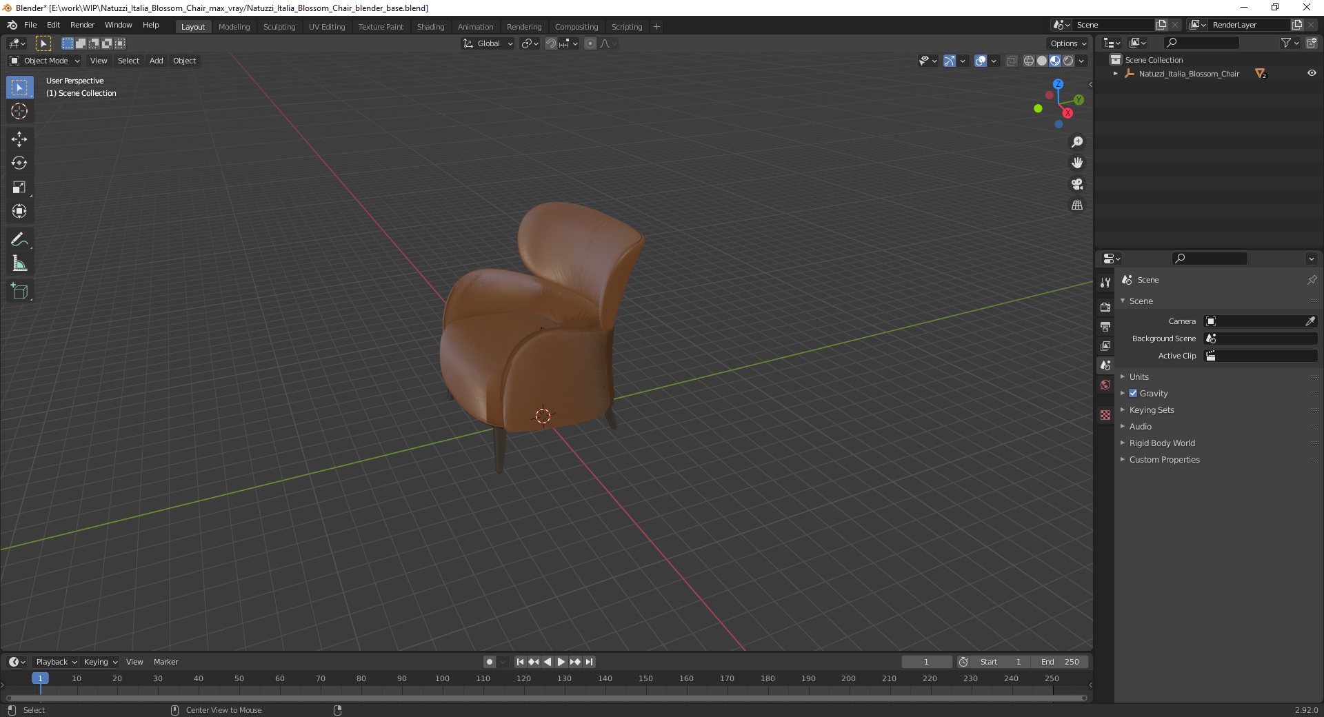 3D Natuzzi Italia Blossom Chair model