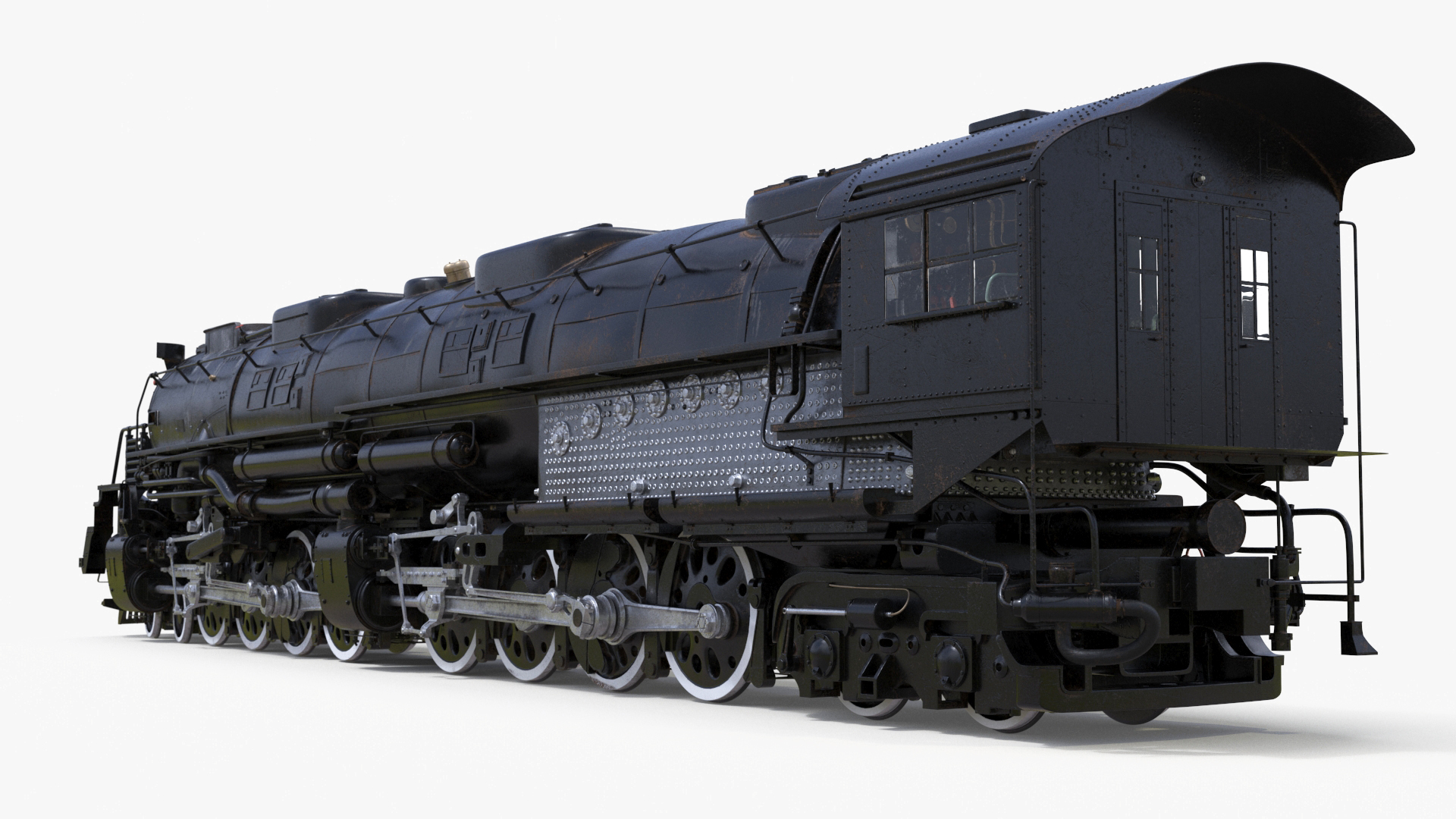 3D Worn Locomotive Rigged for Maya