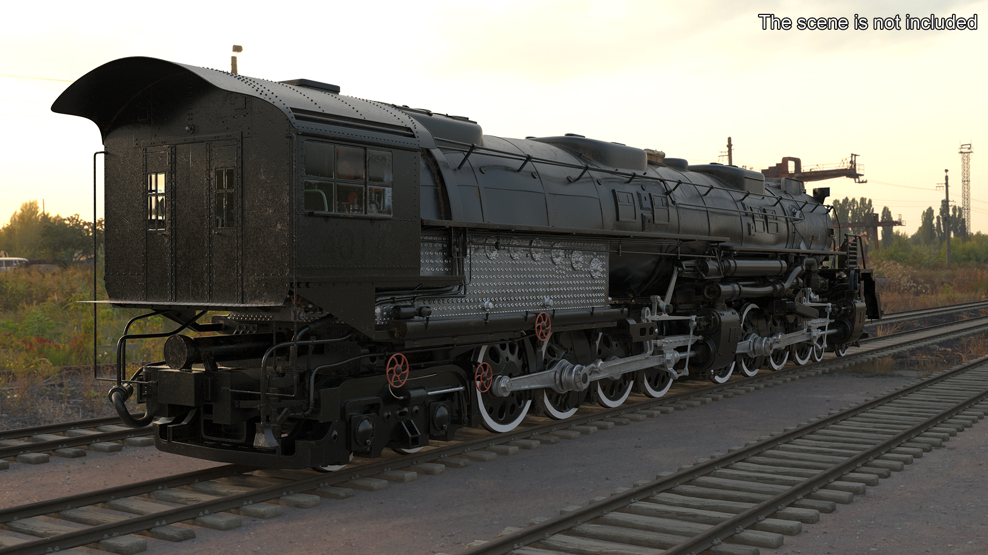 3D Worn Locomotive Rigged for Maya