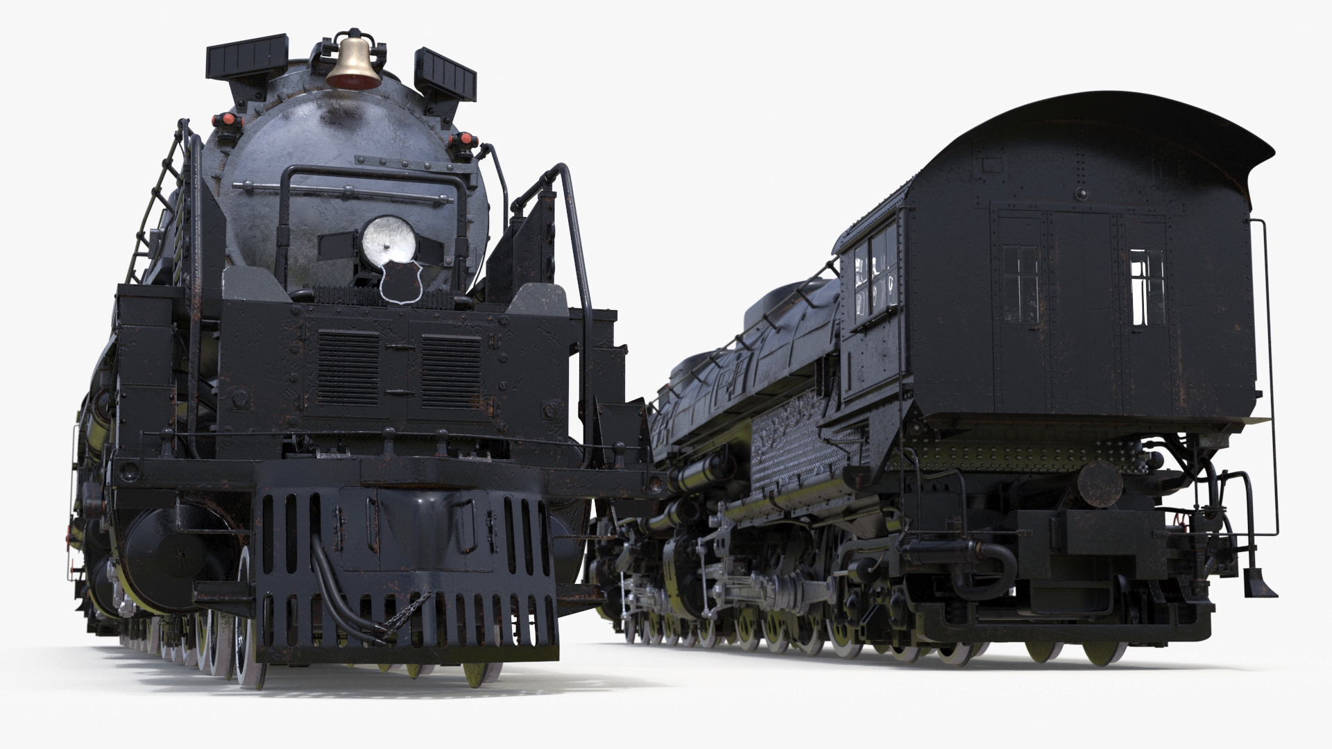 3D Worn Locomotive Rigged for Maya