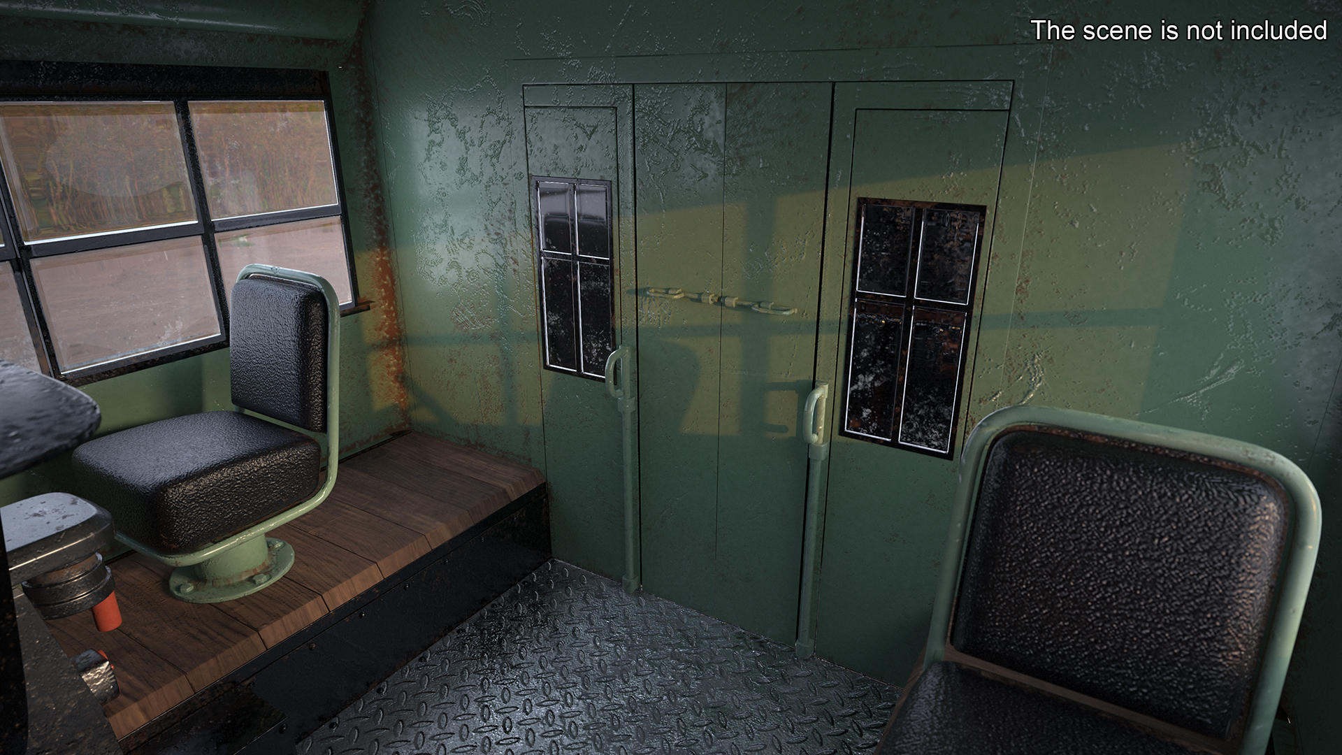3D Worn Locomotive Rigged for Maya