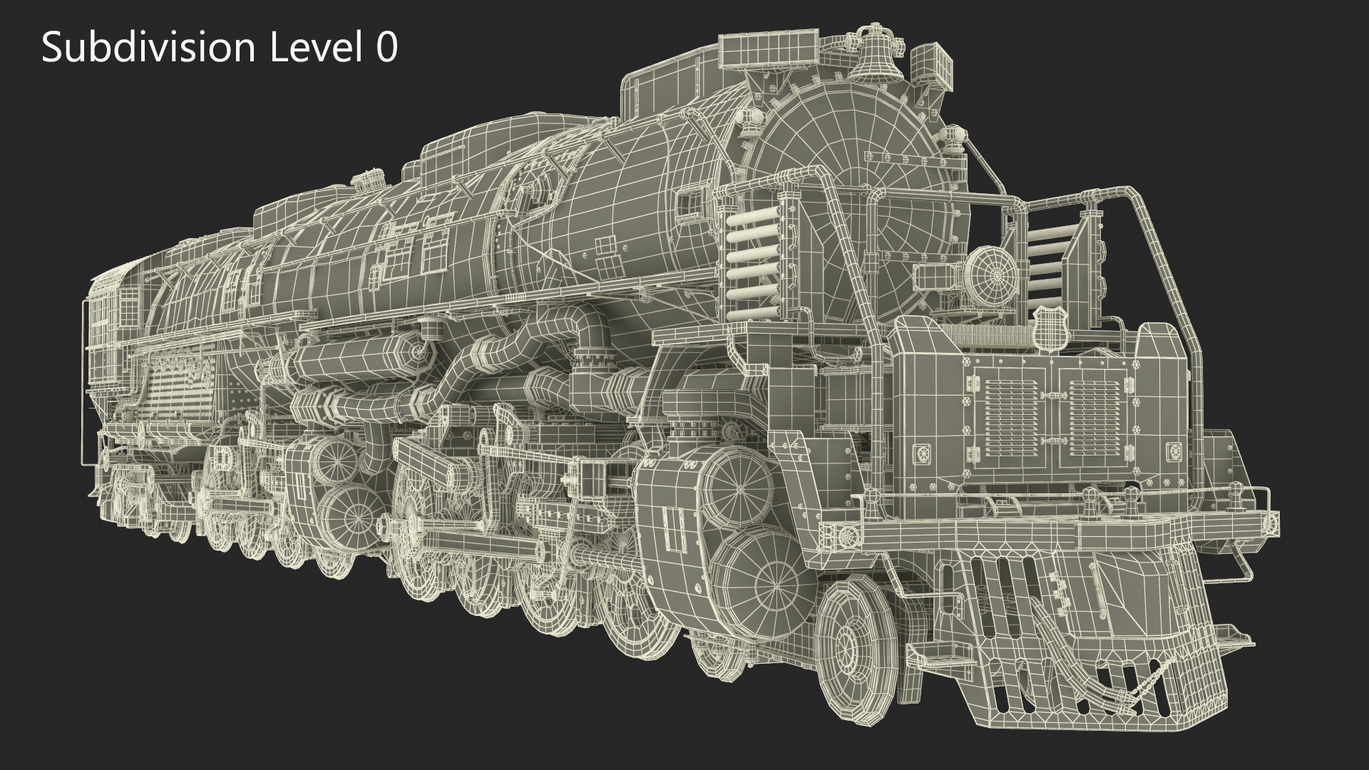 3D Worn Locomotive Rigged for Maya