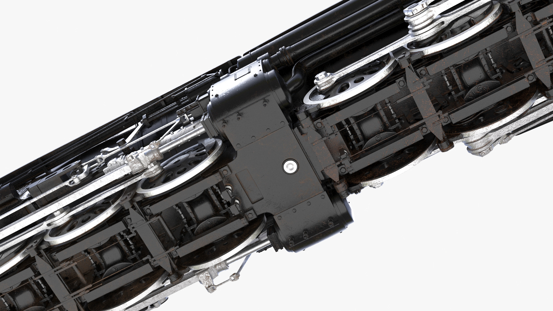 3D Worn Locomotive Rigged for Maya