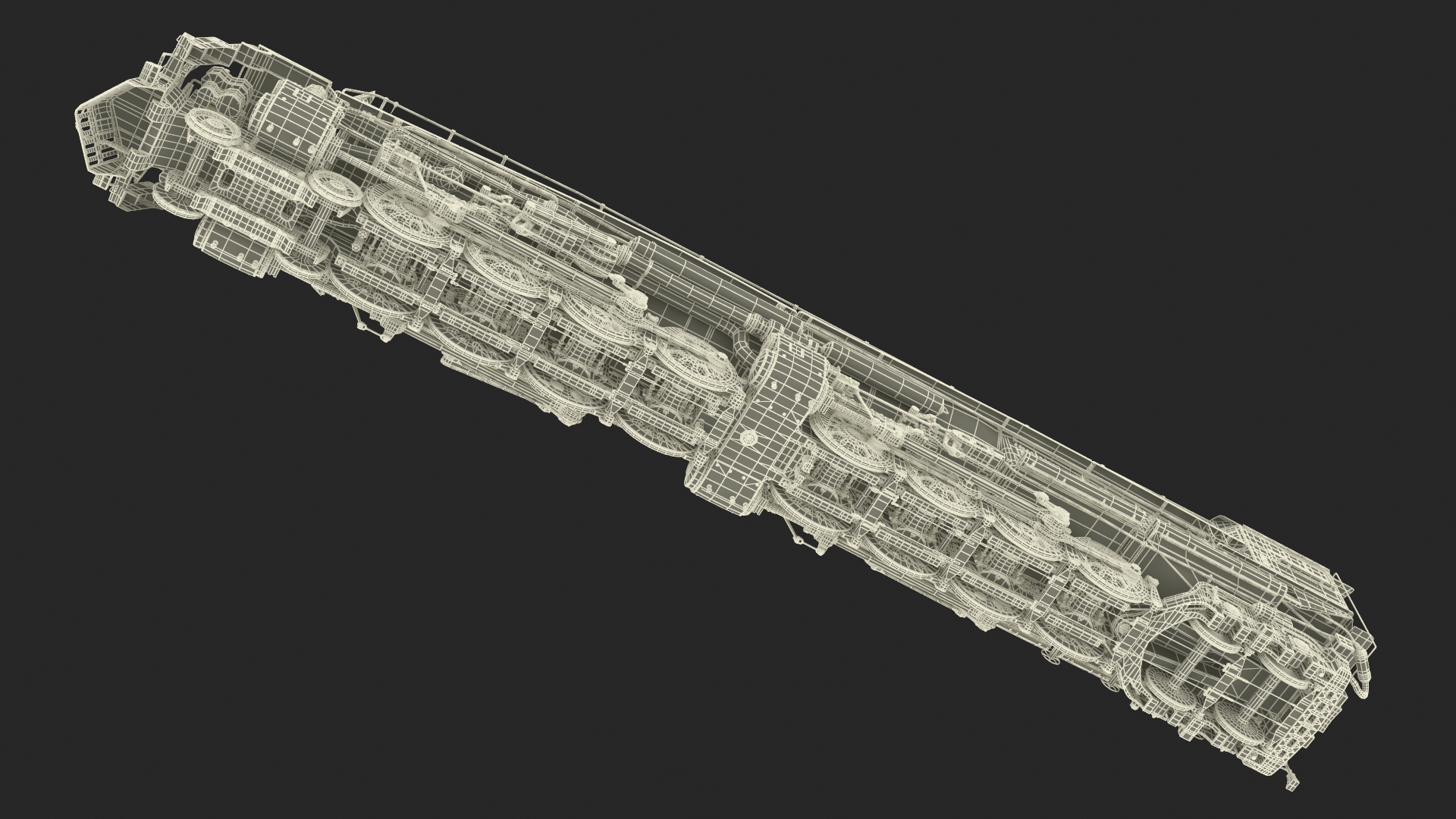 3D Worn Locomotive Rigged for Maya