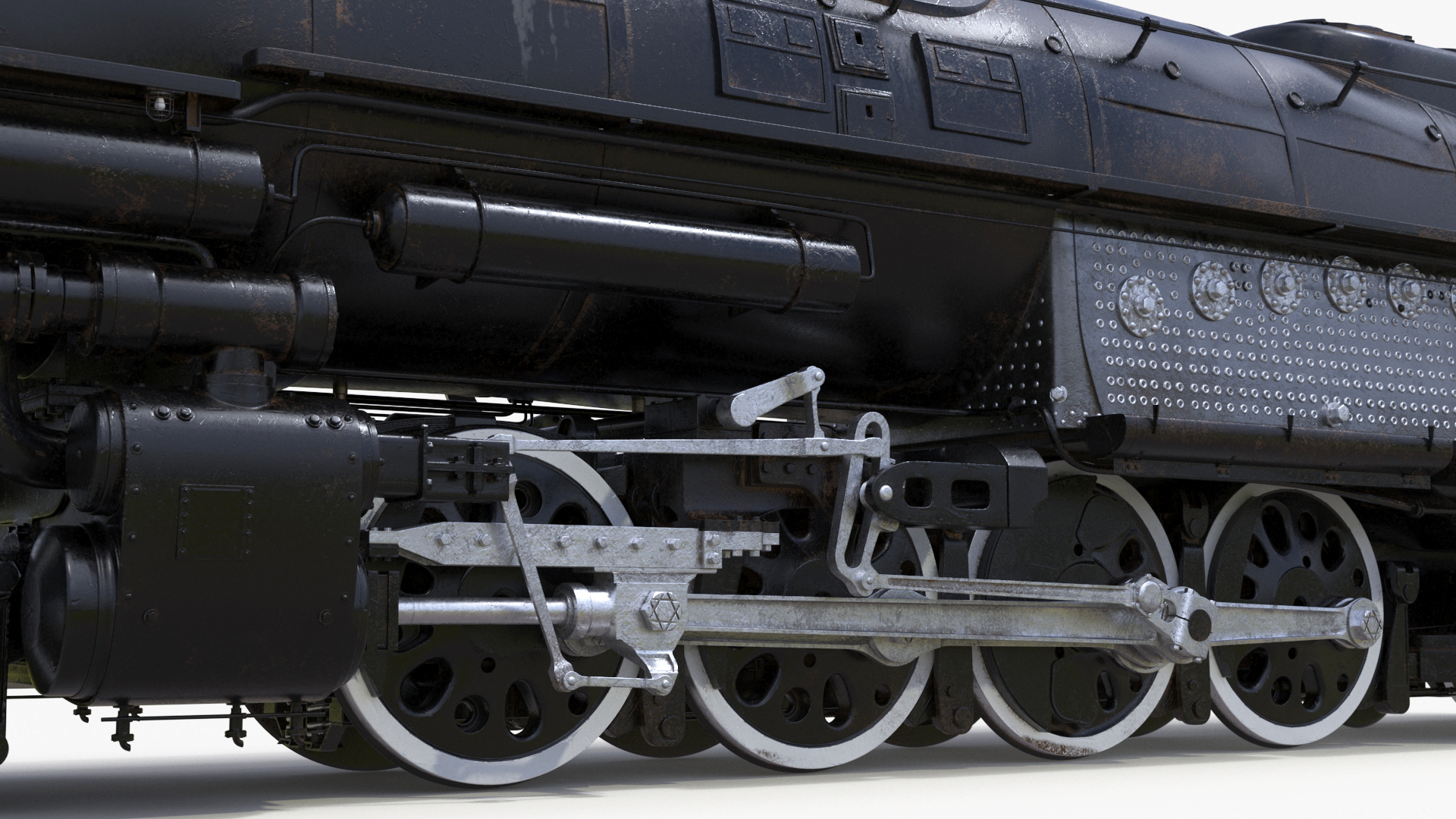 3D Worn Locomotive Rigged for Maya