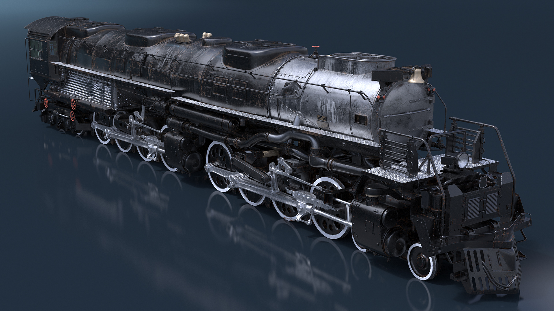 3D Worn Locomotive Rigged for Maya
