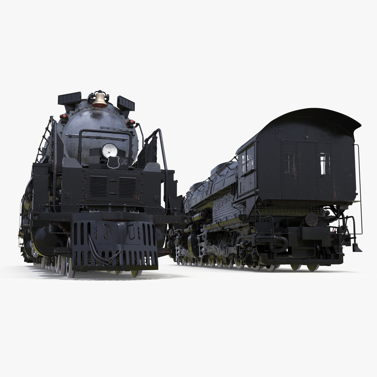 3D Worn Locomotive Rigged for Maya