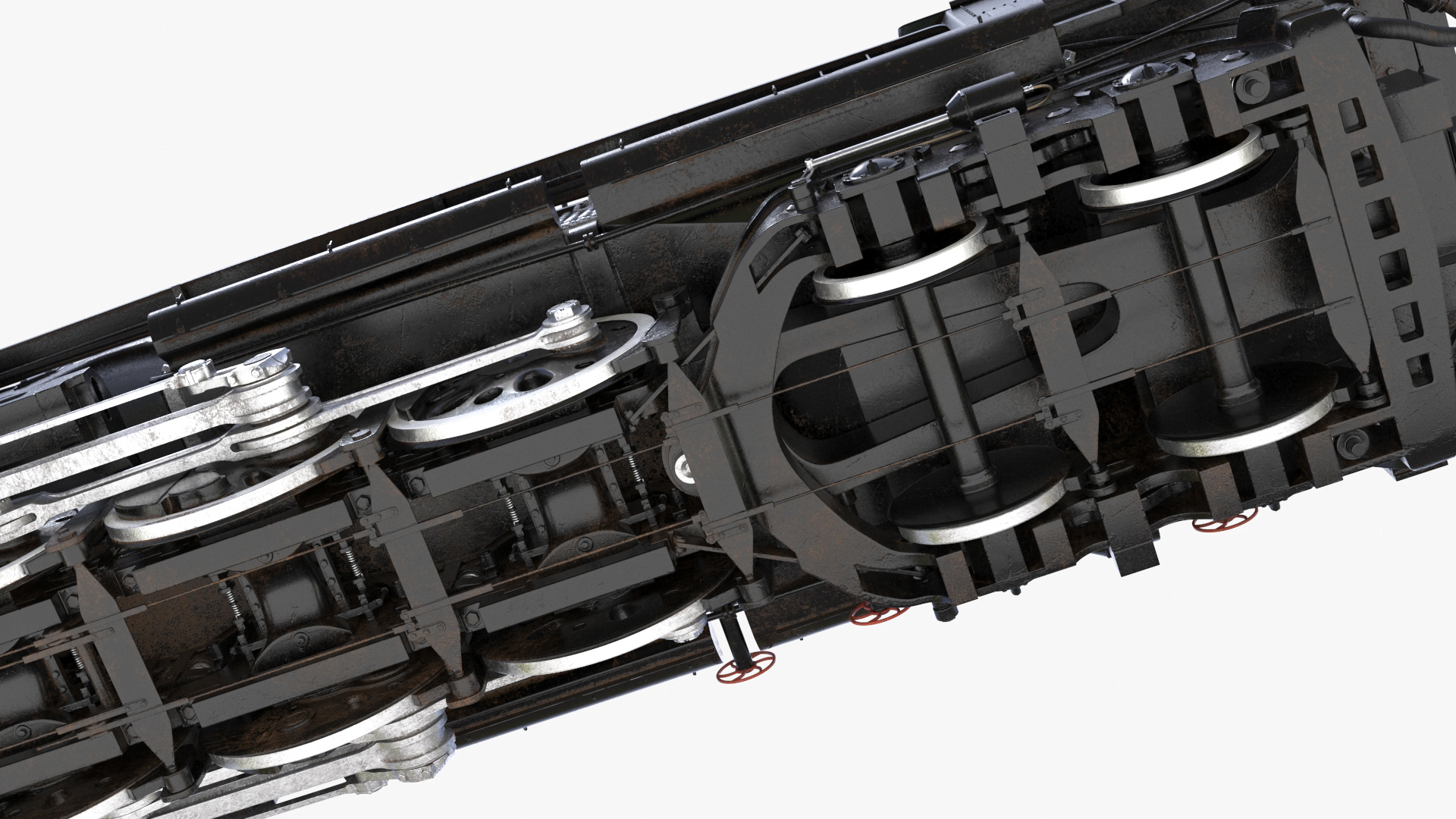 3D Worn Locomotive Rigged for Maya