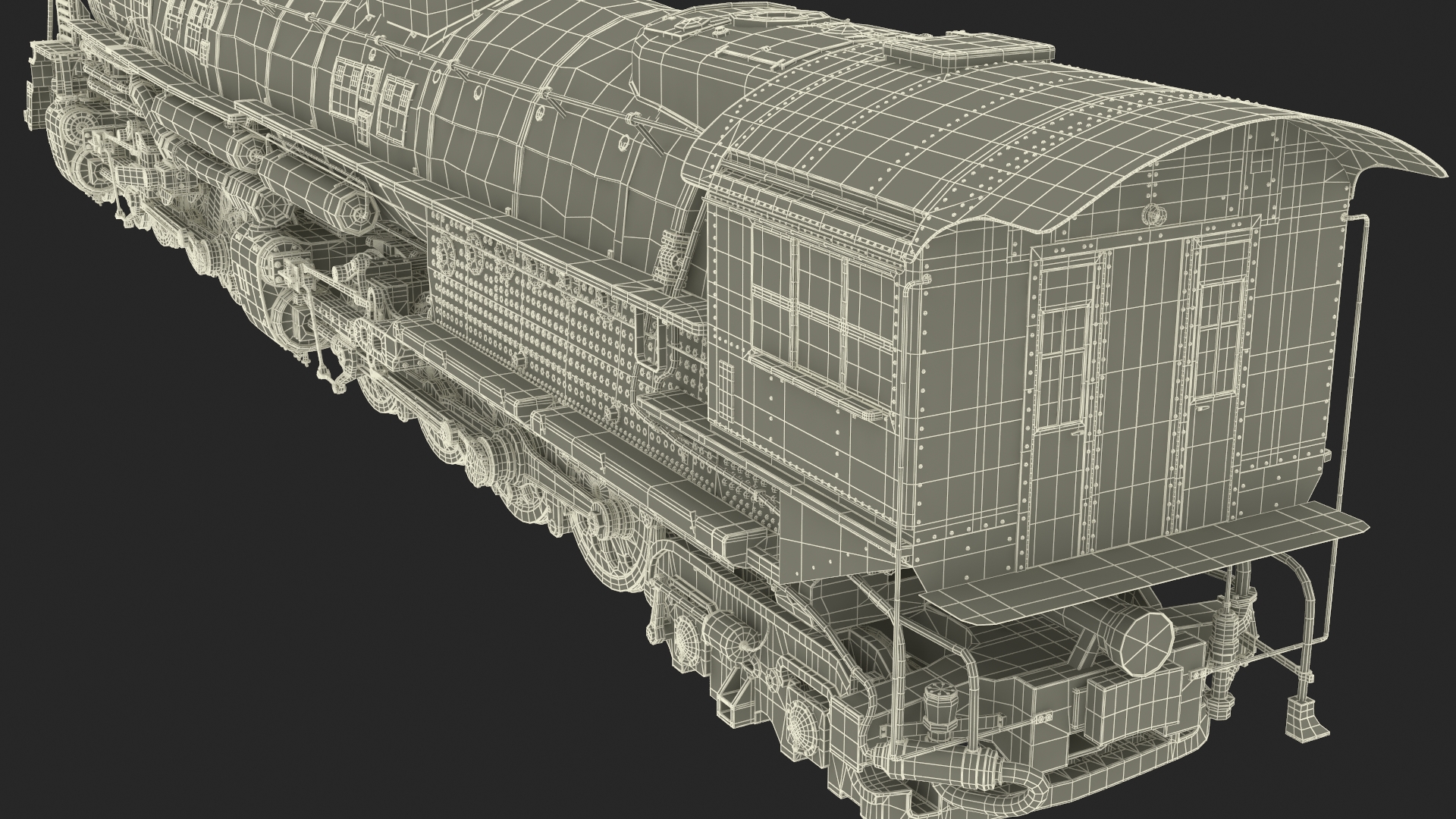 3D Worn Locomotive Rigged for Maya