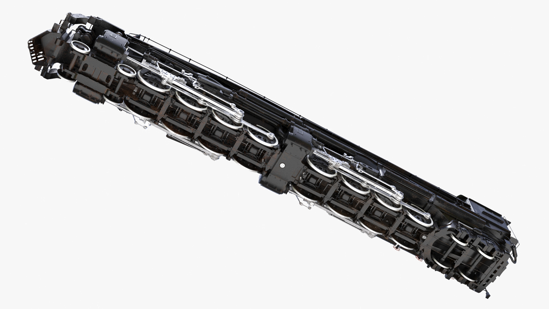 3D Worn Locomotive Rigged for Maya
