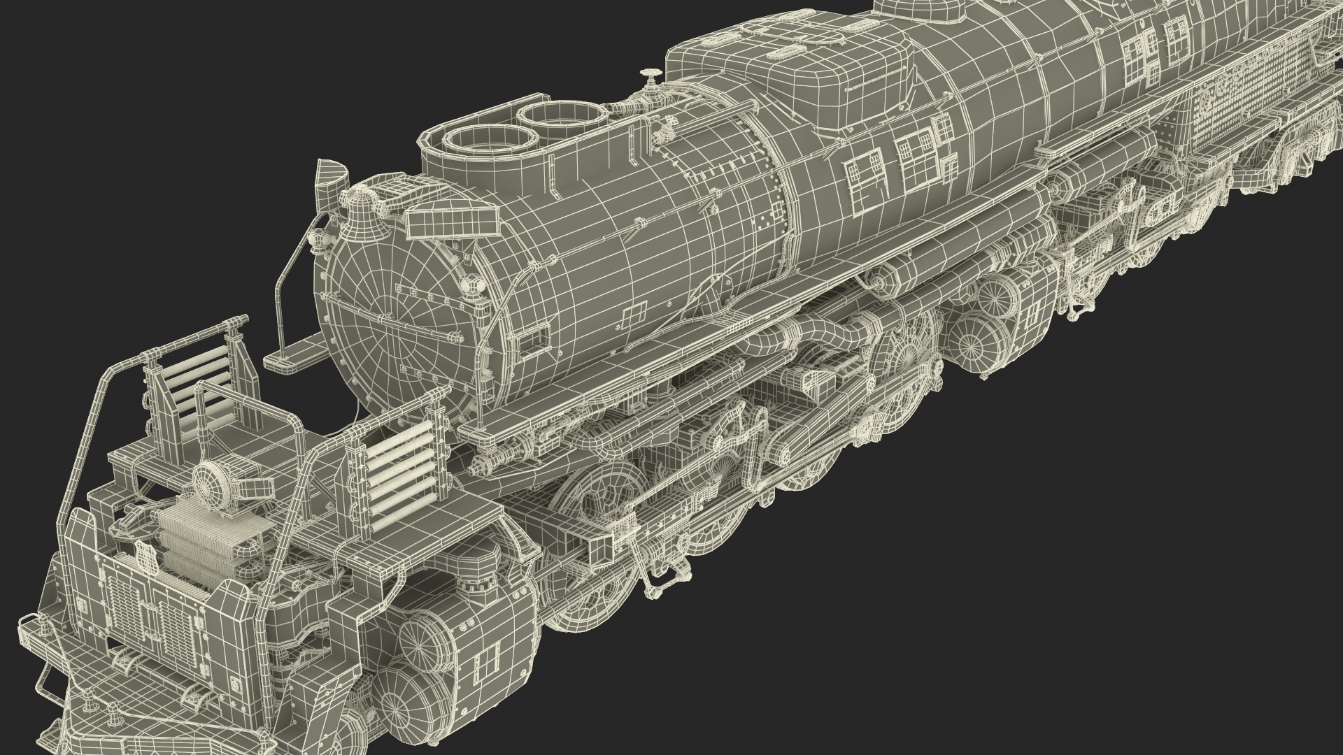 3D Worn Locomotive Rigged for Maya
