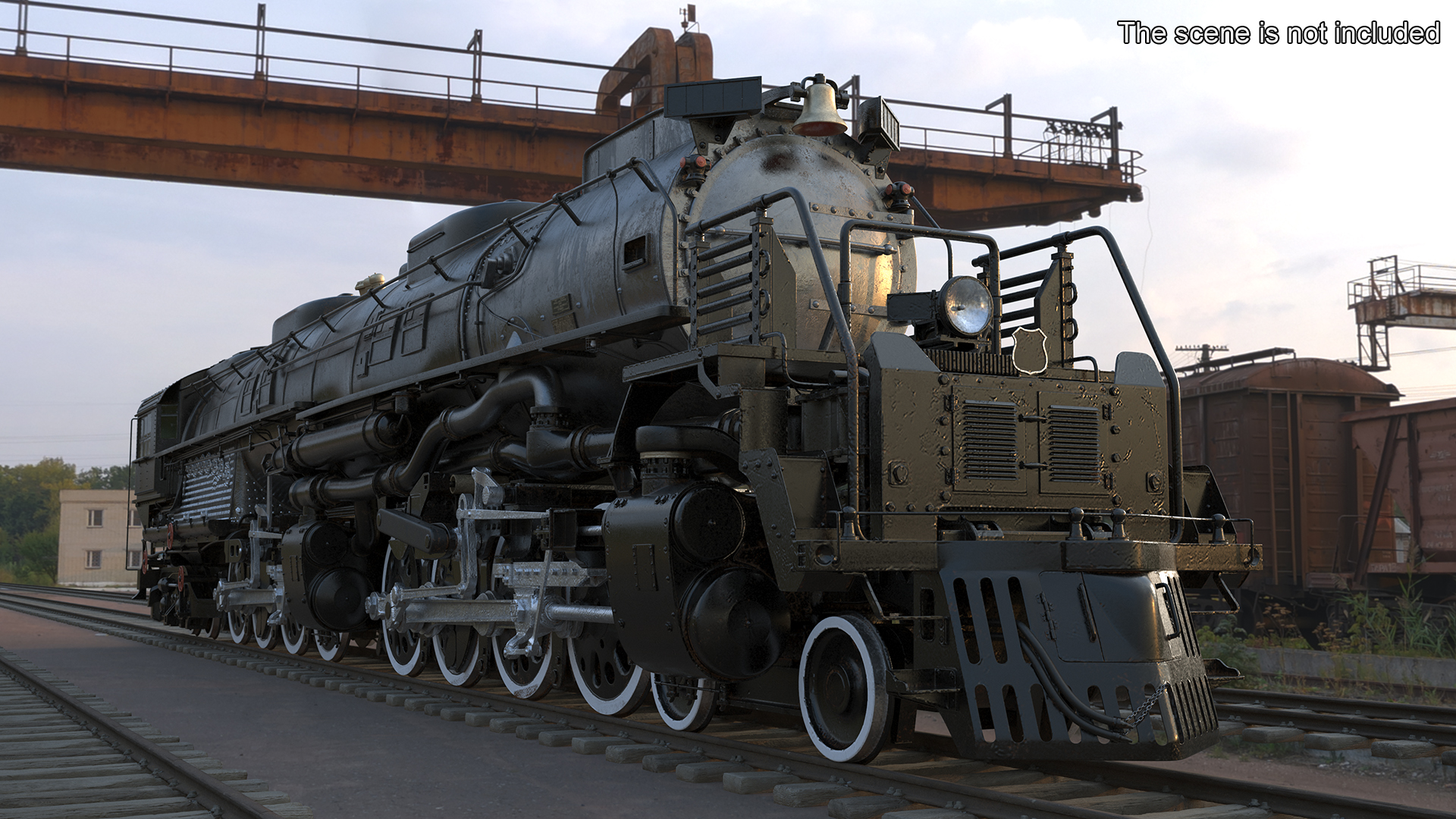 3D Worn Locomotive Rigged for Maya