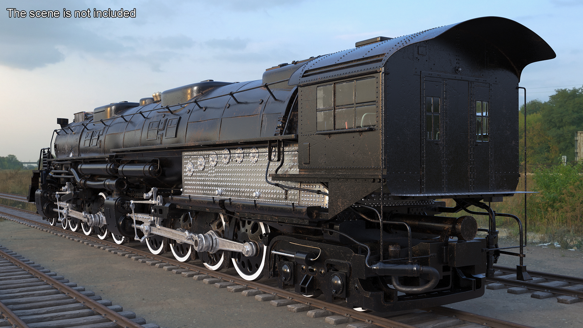3D Worn Locomotive Rigged for Maya