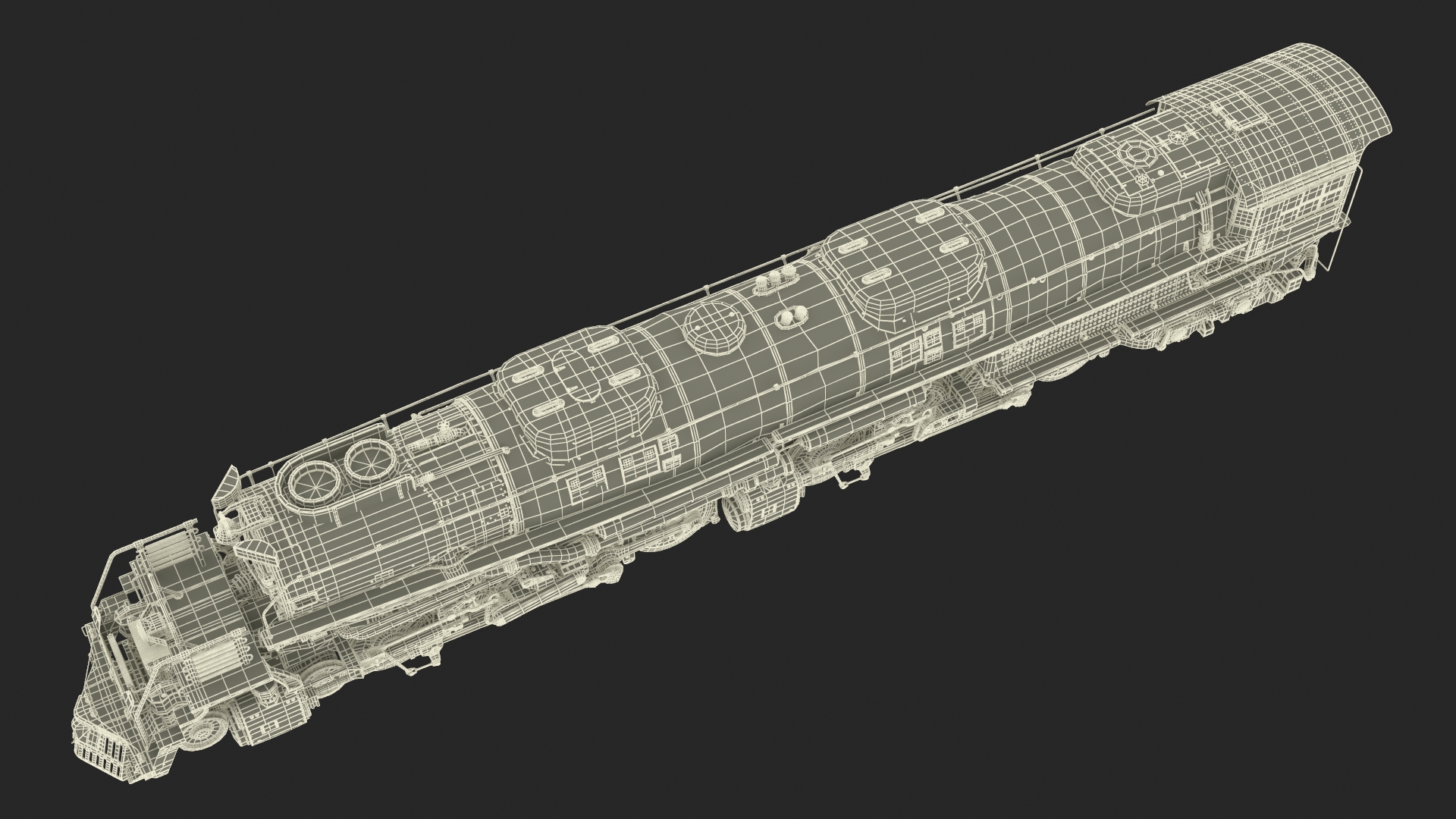 3D Worn Locomotive Rigged for Maya