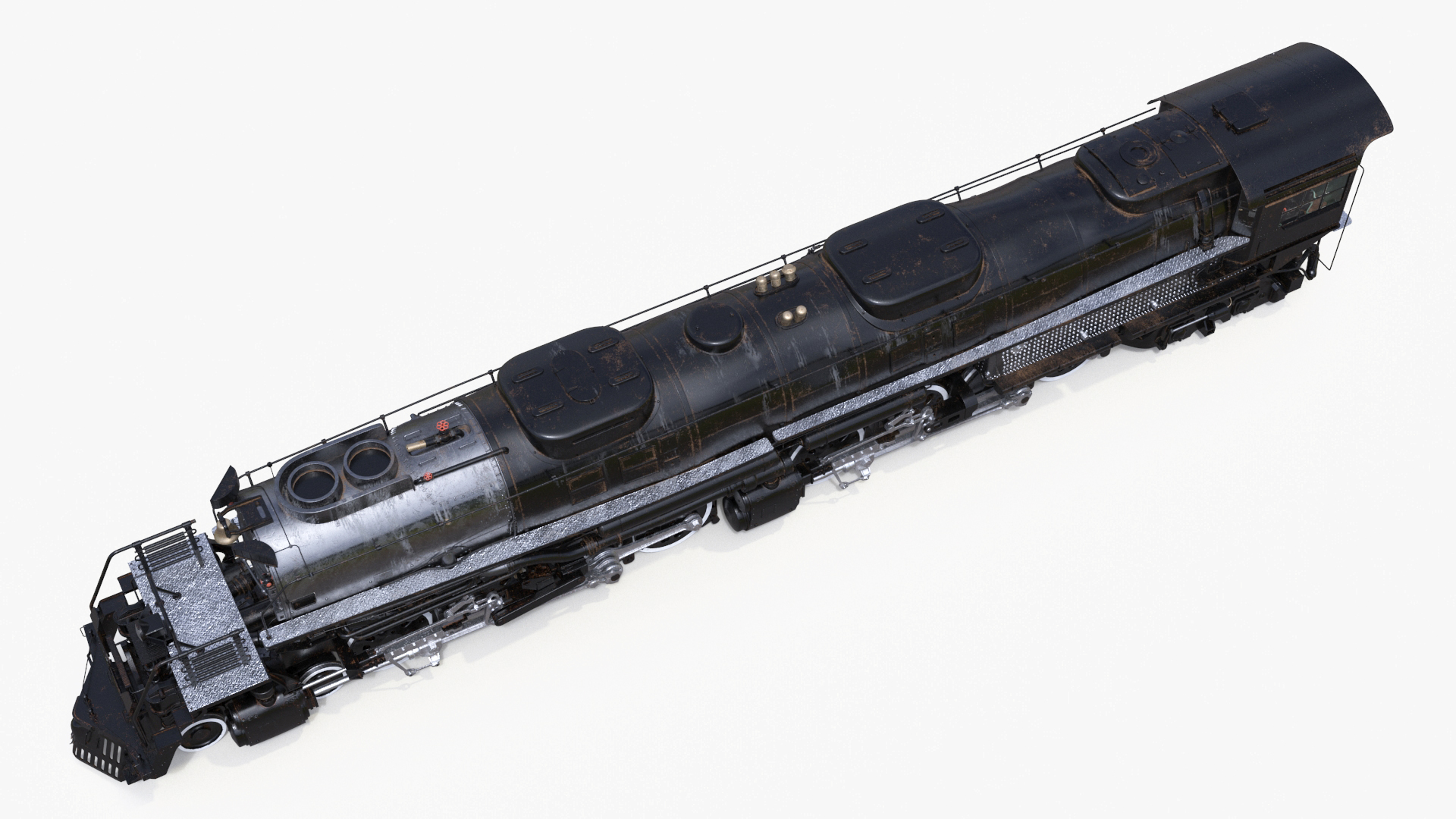 3D Worn Locomotive Rigged for Maya