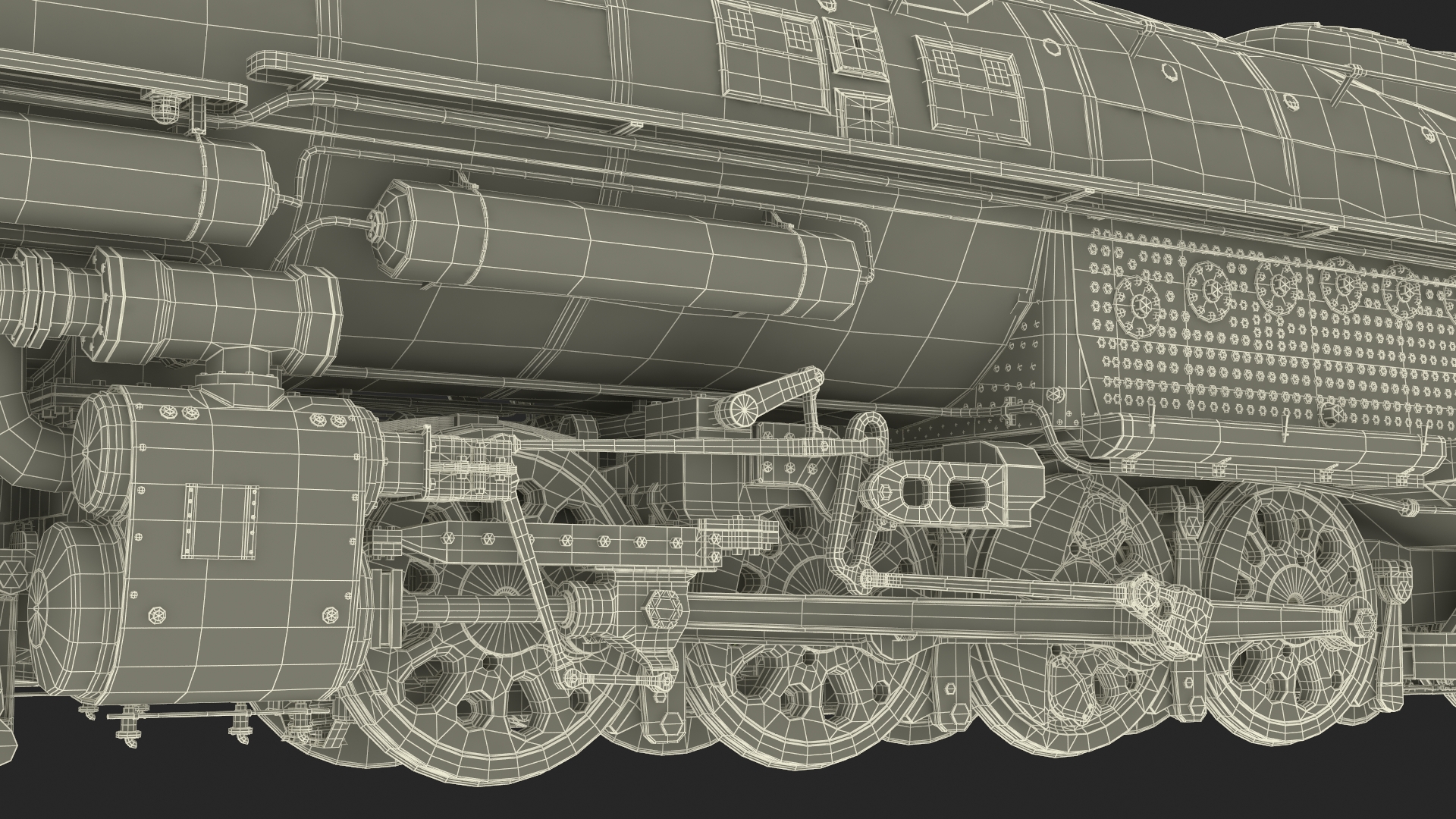 3D Worn Locomotive Rigged for Maya