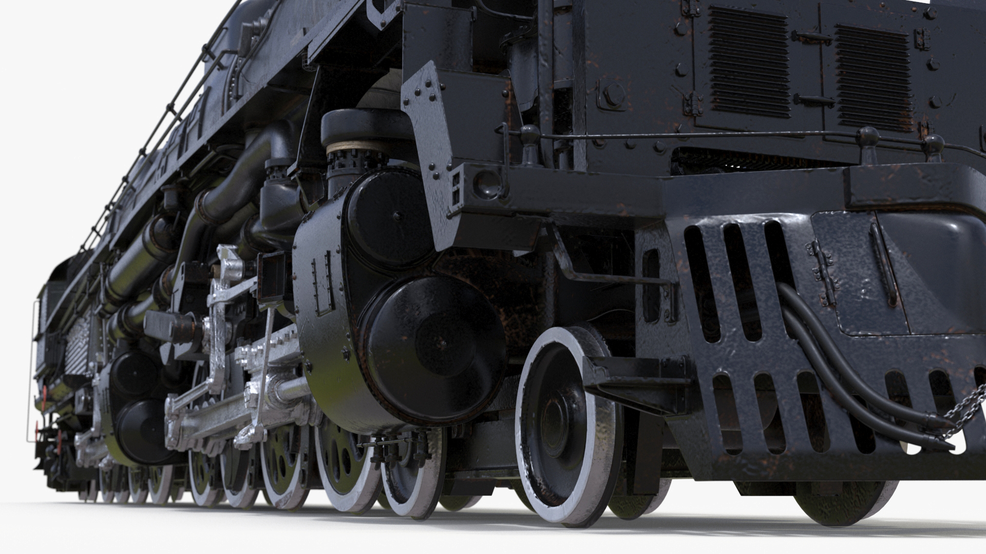 3D Worn Locomotive Rigged for Maya
