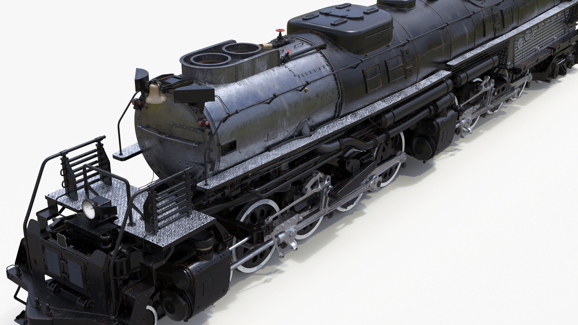 3D Worn Locomotive Rigged for Maya